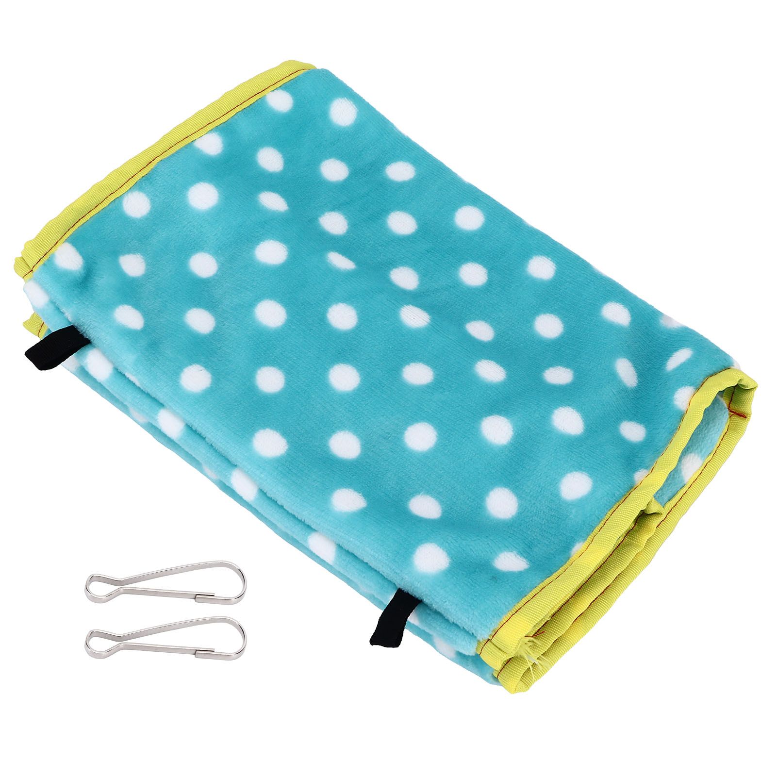Bird Bed Foldable Portable Comfortable Flannel Triangular Hanging Bird Hammock with Hooks for Parrots Hamsters SquirrelsGreen - Image 2