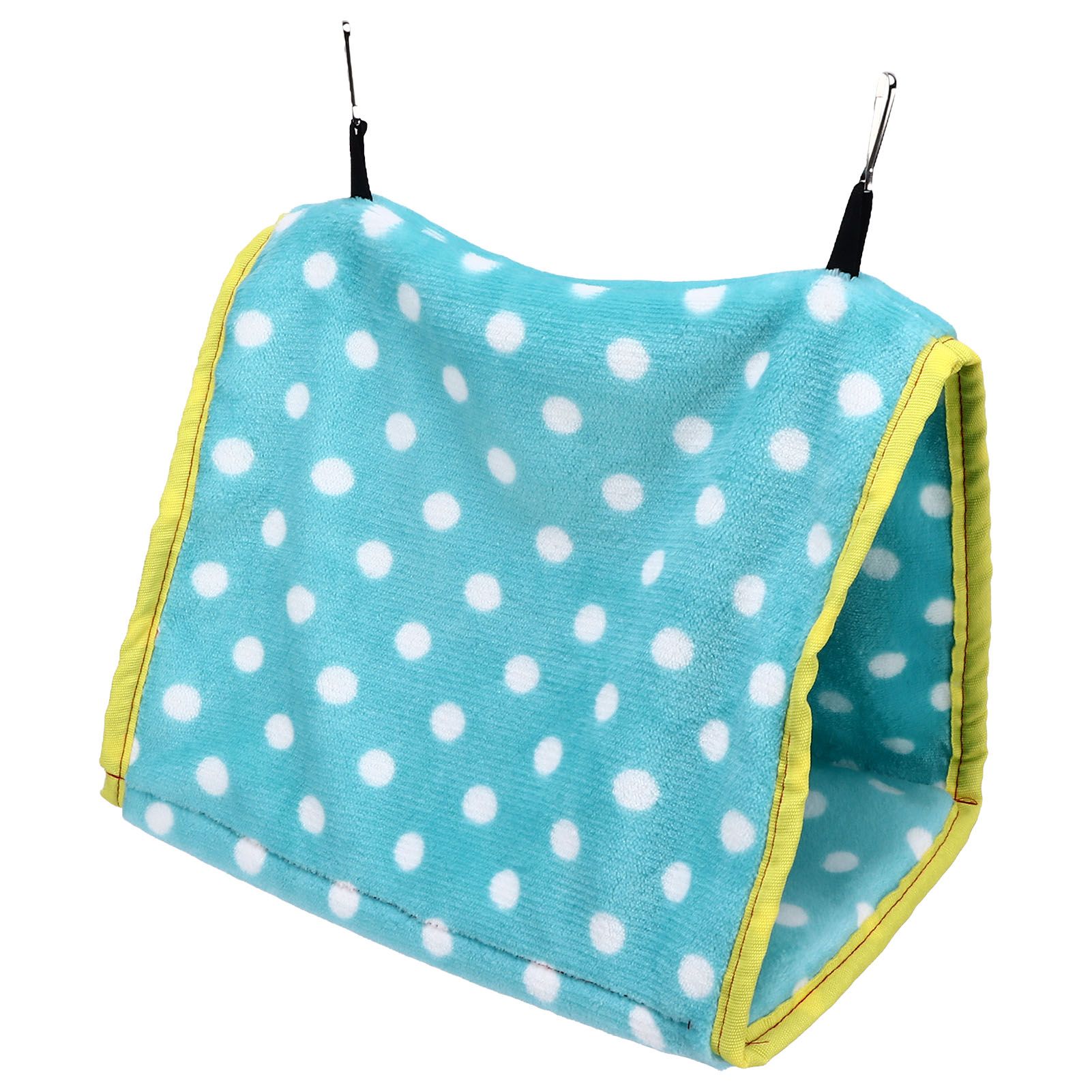 Bird Bed Foldable Portable Comfortable Flannel Triangular Hanging Bird Hammock with Hooks for Parrots Hamsters SquirrelsGreen - Image 3