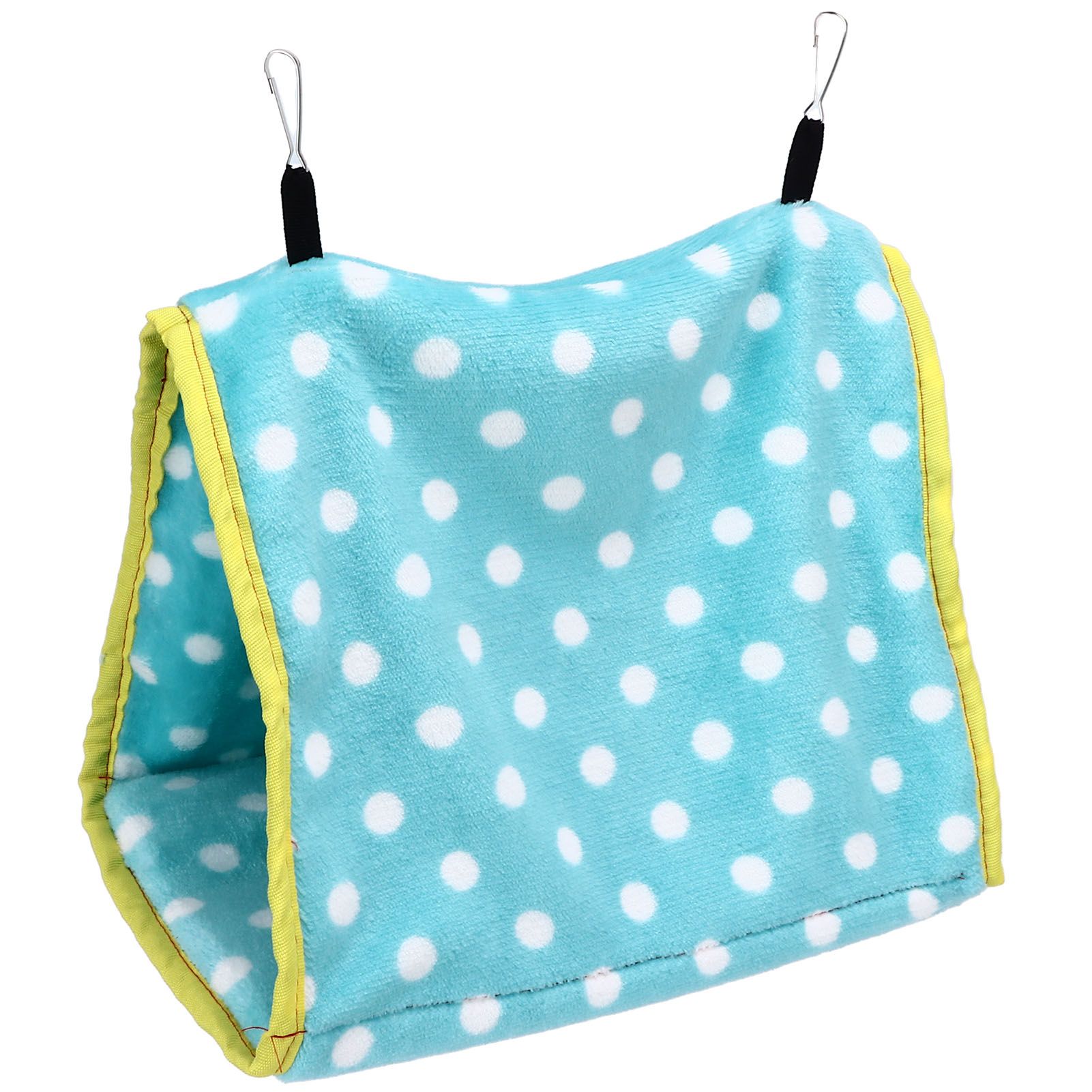 Bird Bed Foldable Portable Comfortable Flannel Triangular Hanging Bird Hammock with Hooks for Parrots Hamsters SquirrelsGreen - Image 4