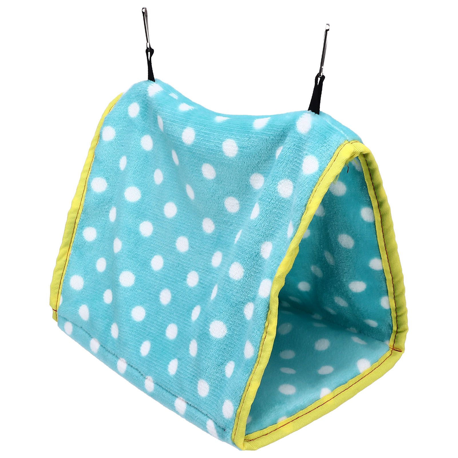 Bird Bed Foldable Portable Comfortable Flannel Triangular Hanging Bird Hammock with Hooks for Parrots Hamsters SquirrelsGreen - Image 5
