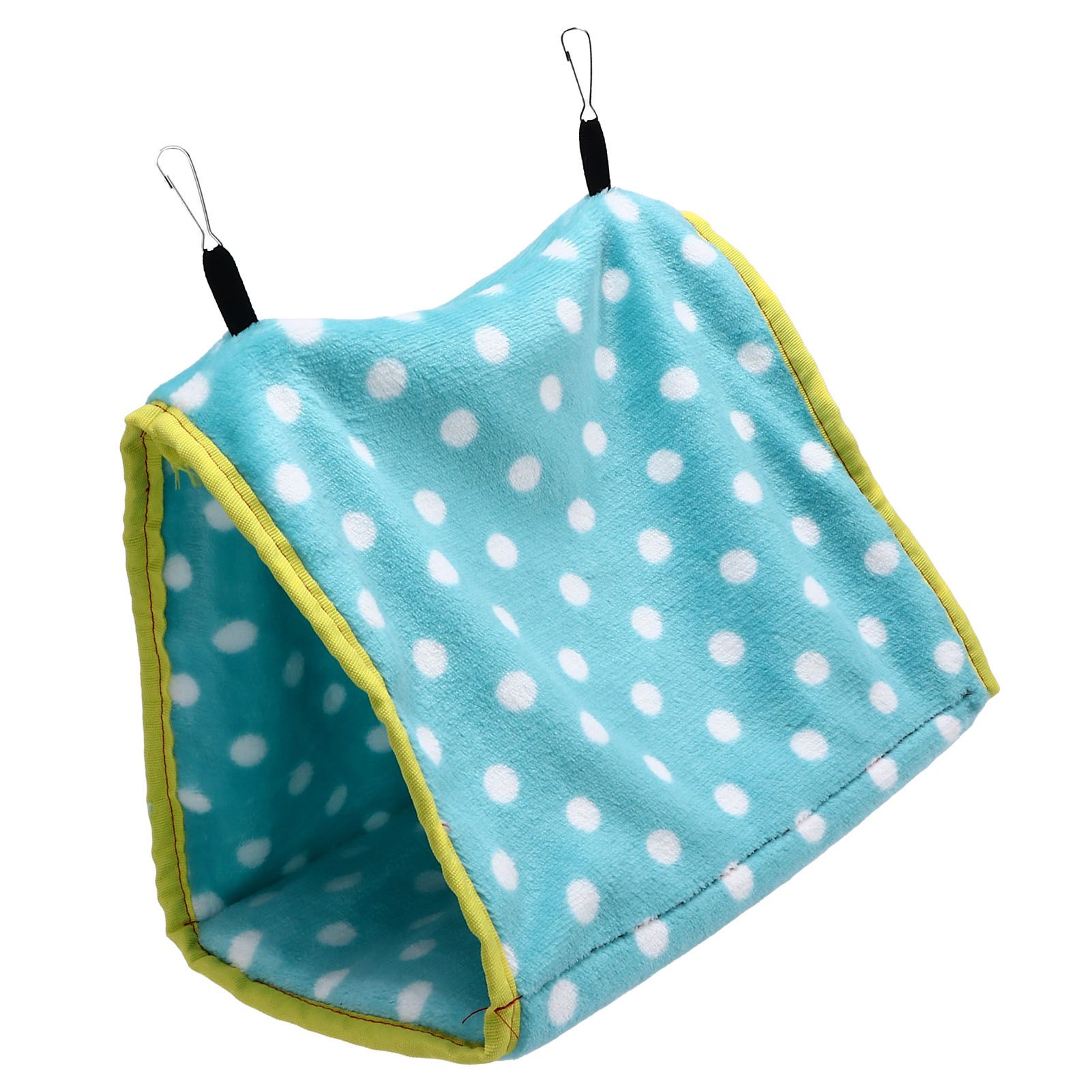 Bird Bed Foldable Portable Comfortable Flannel Triangular Hanging Bird Hammock with Hooks for Parrots Hamsters SquirrelsGreen - Image 7