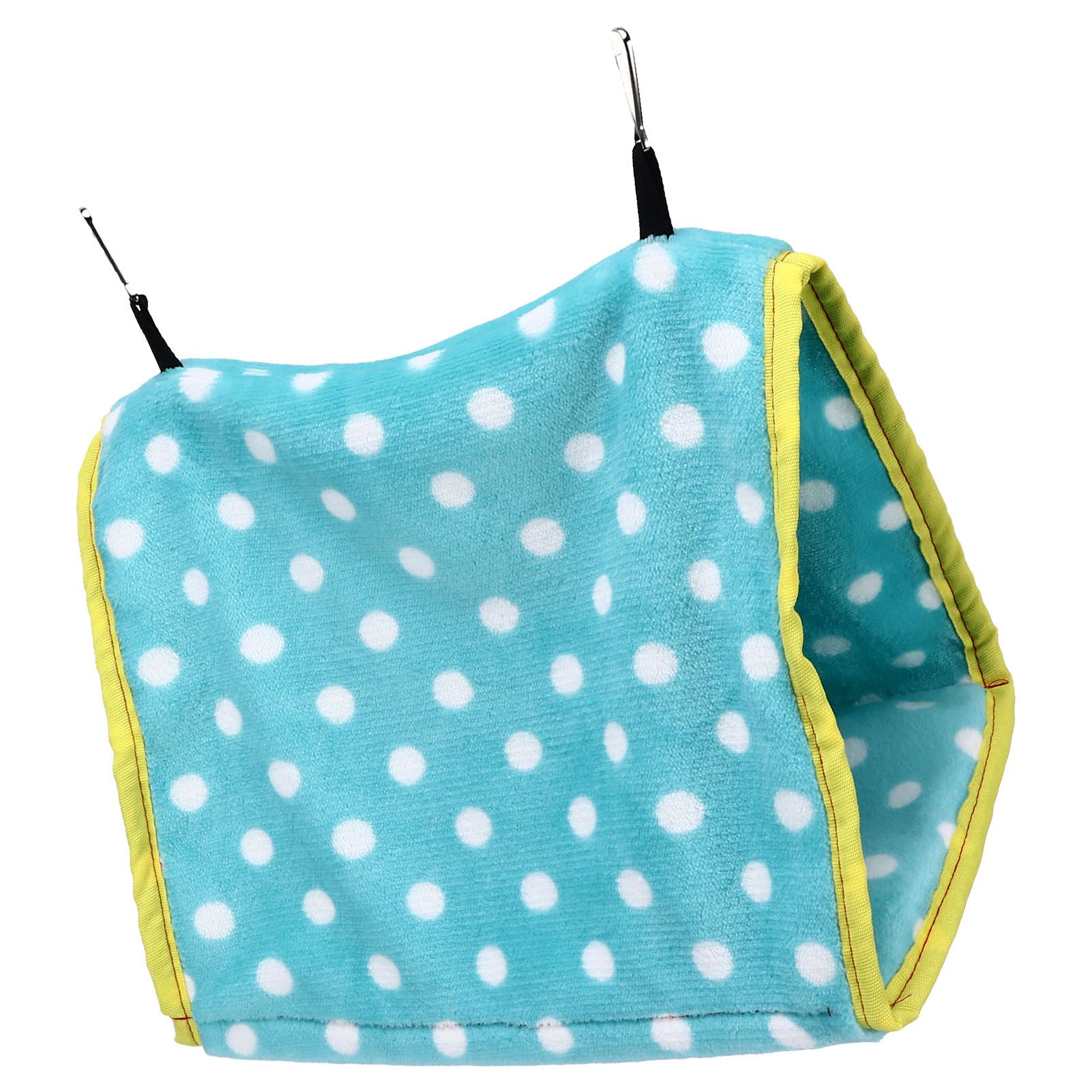 Bird Bed Foldable Portable Comfortable Flannel Triangular Hanging Bird Hammock with Hooks for Parrots Hamsters SquirrelsGreen - Image 8