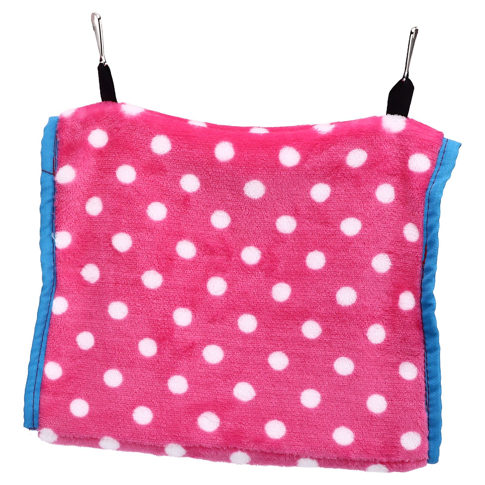 Bird Bed Foldable Portable Comfortable Flannel Triangular Hanging Bird Hammock with Hooks for Parrots Hamsters SquirrelsPink - Image 6