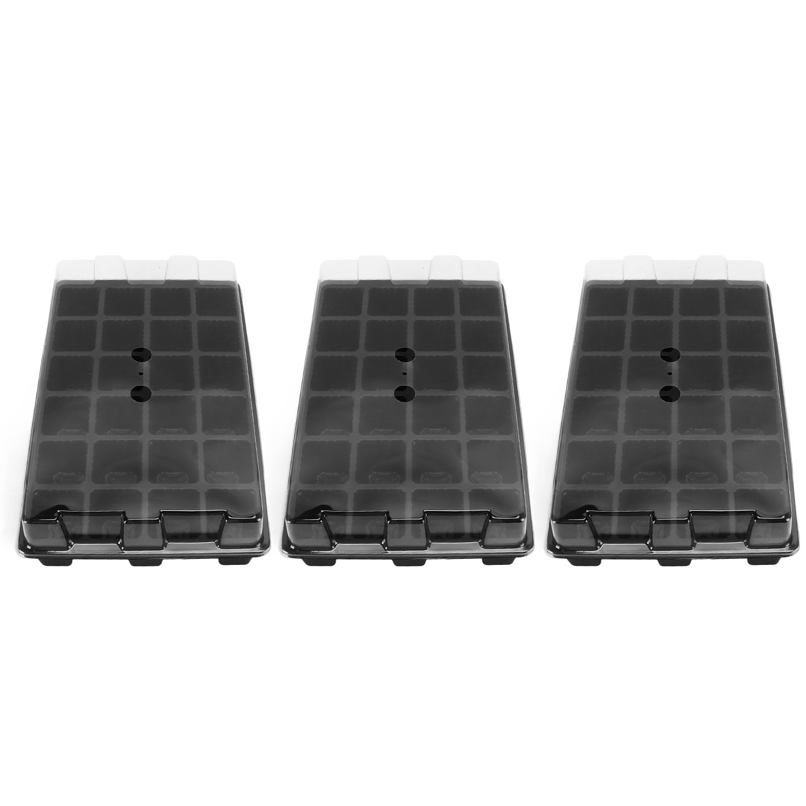 3Set 24 Hole Plant Growing Tray Propagation Tray Breathable Seedling Plate Garden Nursery Tray - Image 2