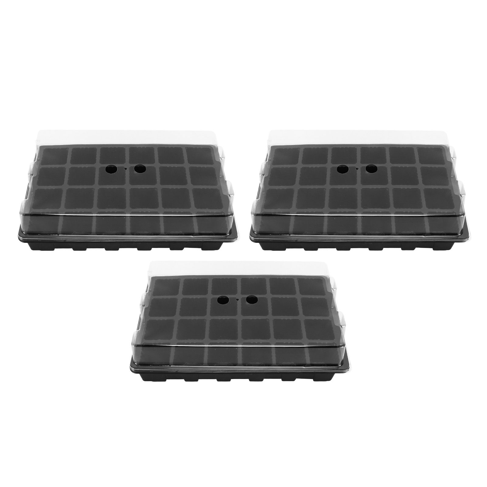 3Set 24 Hole Plant Growing Tray Propagation Tray Breathable Seedling Plate Garden Nursery Tray - Image 3