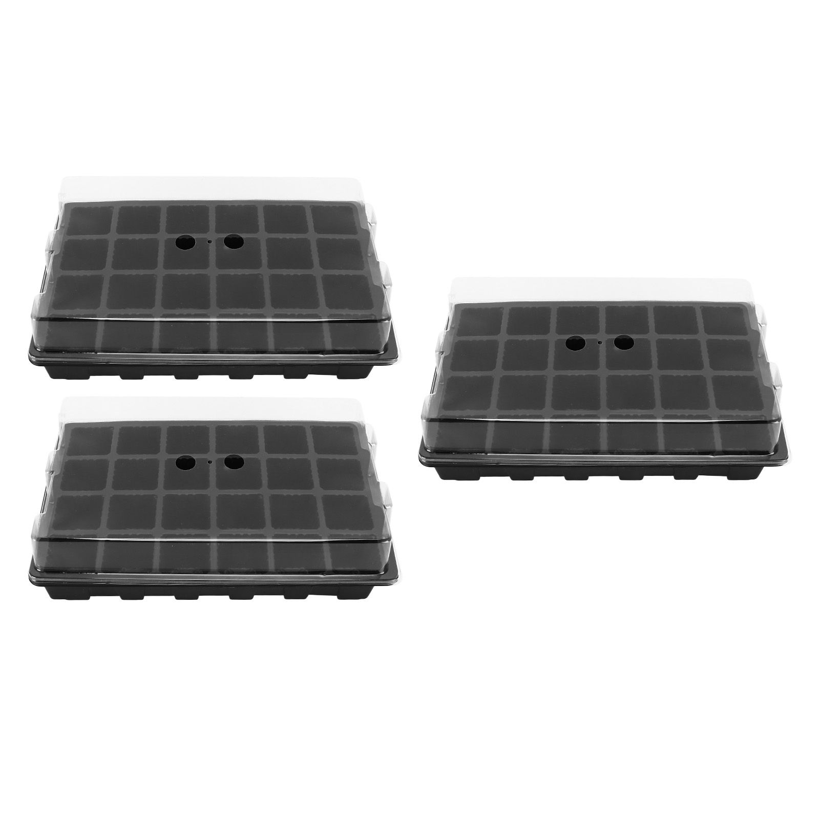 3Set 24 Hole Plant Growing Tray Propagation Tray Breathable Seedling Plate Garden Nursery Tray - Image 4