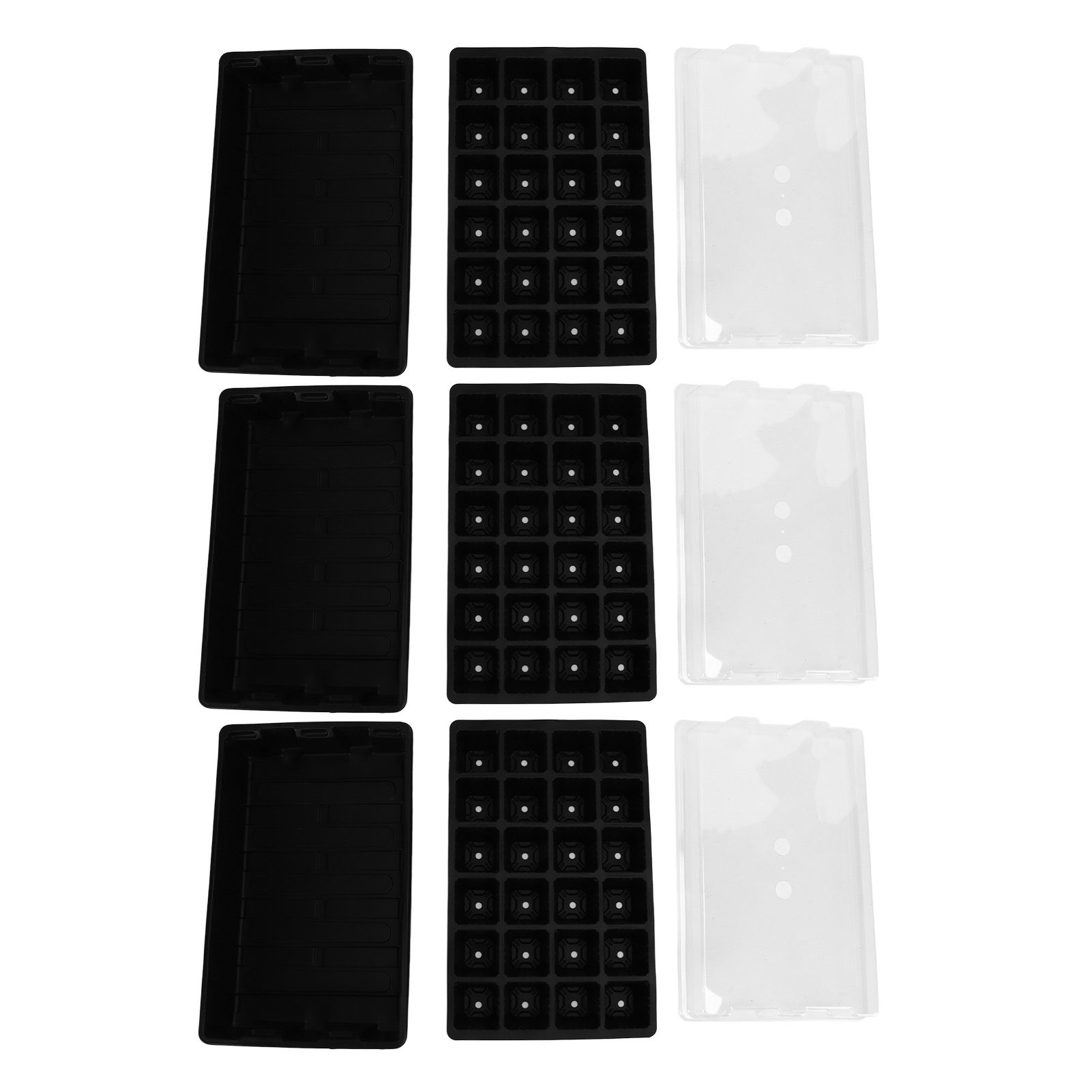 3Set 24 Hole Plant Growing Tray Propagation Tray Breathable Seedling Plate Garden Nursery Tray - Image 5