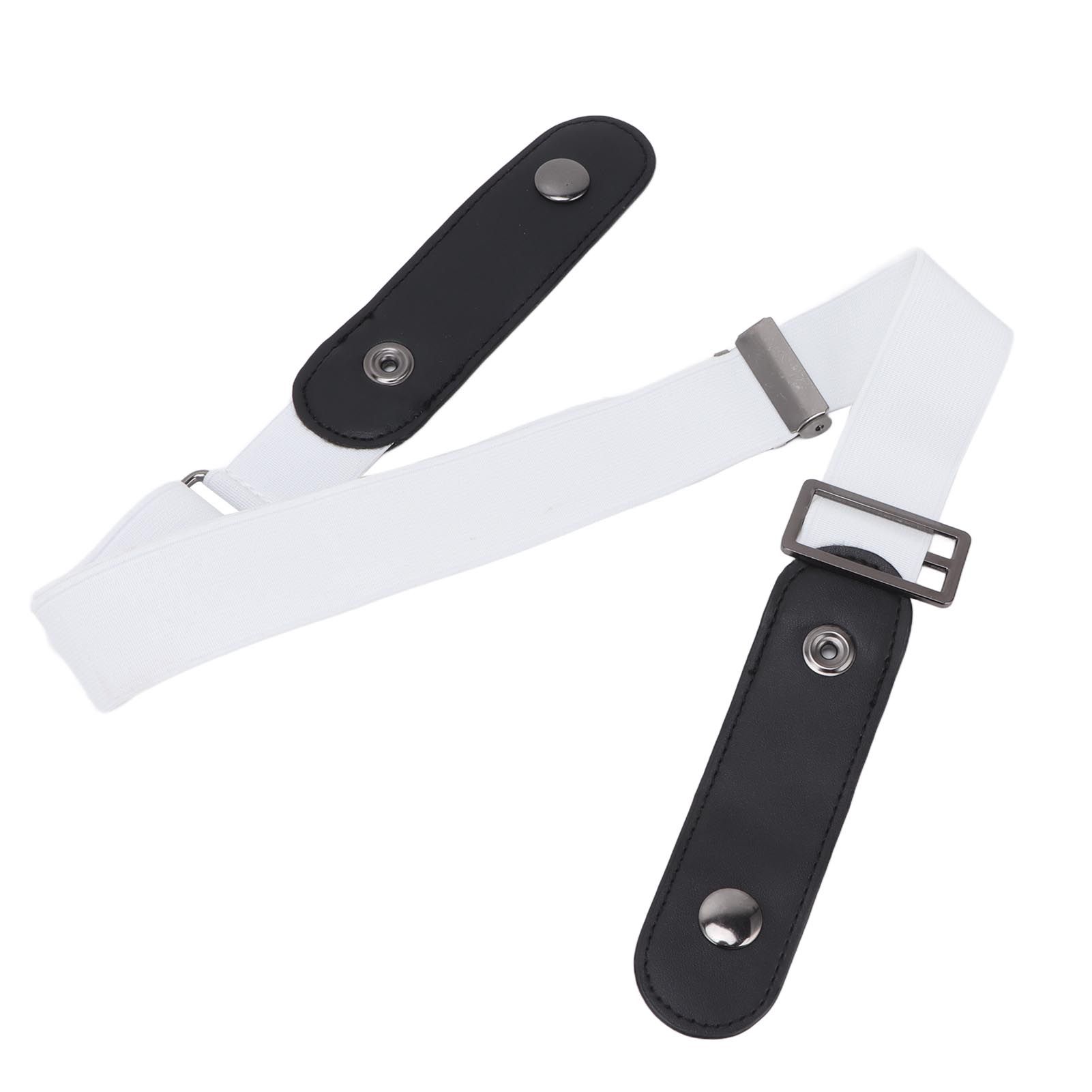 No Buckle Belt Women Traceless Adjustable Size Weaving Buckle Free Belt Women for Trousers SweaterWhite - Image 4