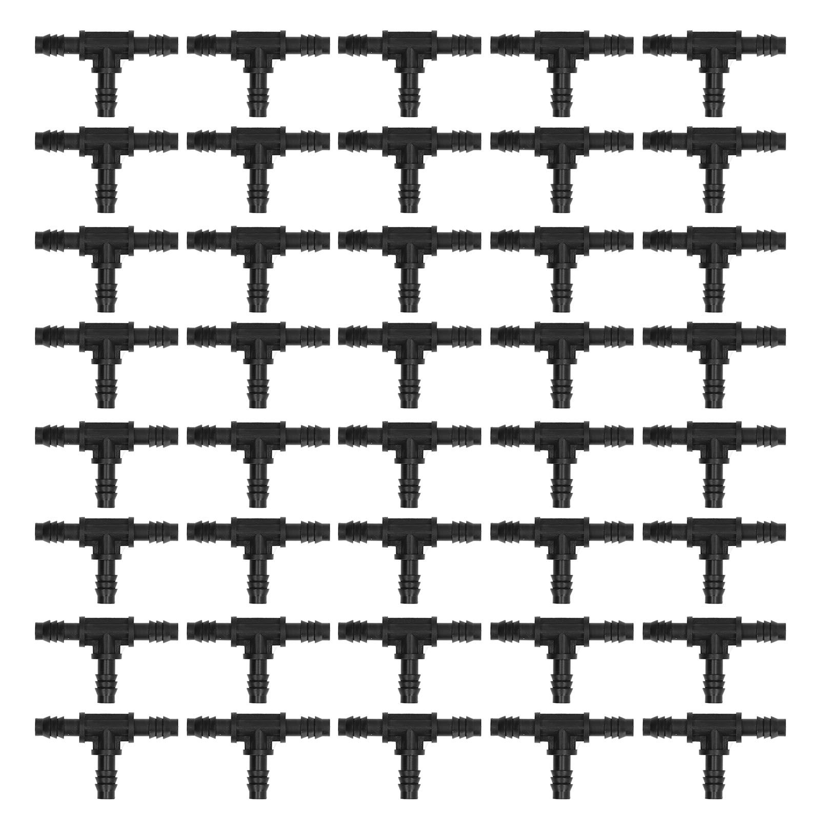 40pcs Irrigation Fitting Drip Irrigation Barbed Connector 8/12mm Tube Tee for Garden Lawn - Image 1