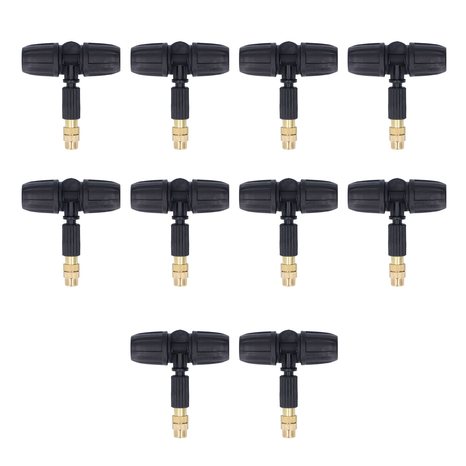 10Pcs Copper Atomizing Nozzles 8/11mm Adjustable Gardening Atomizing Nozzle with Tee Pipes for 8/11mm Capillary - Image 1