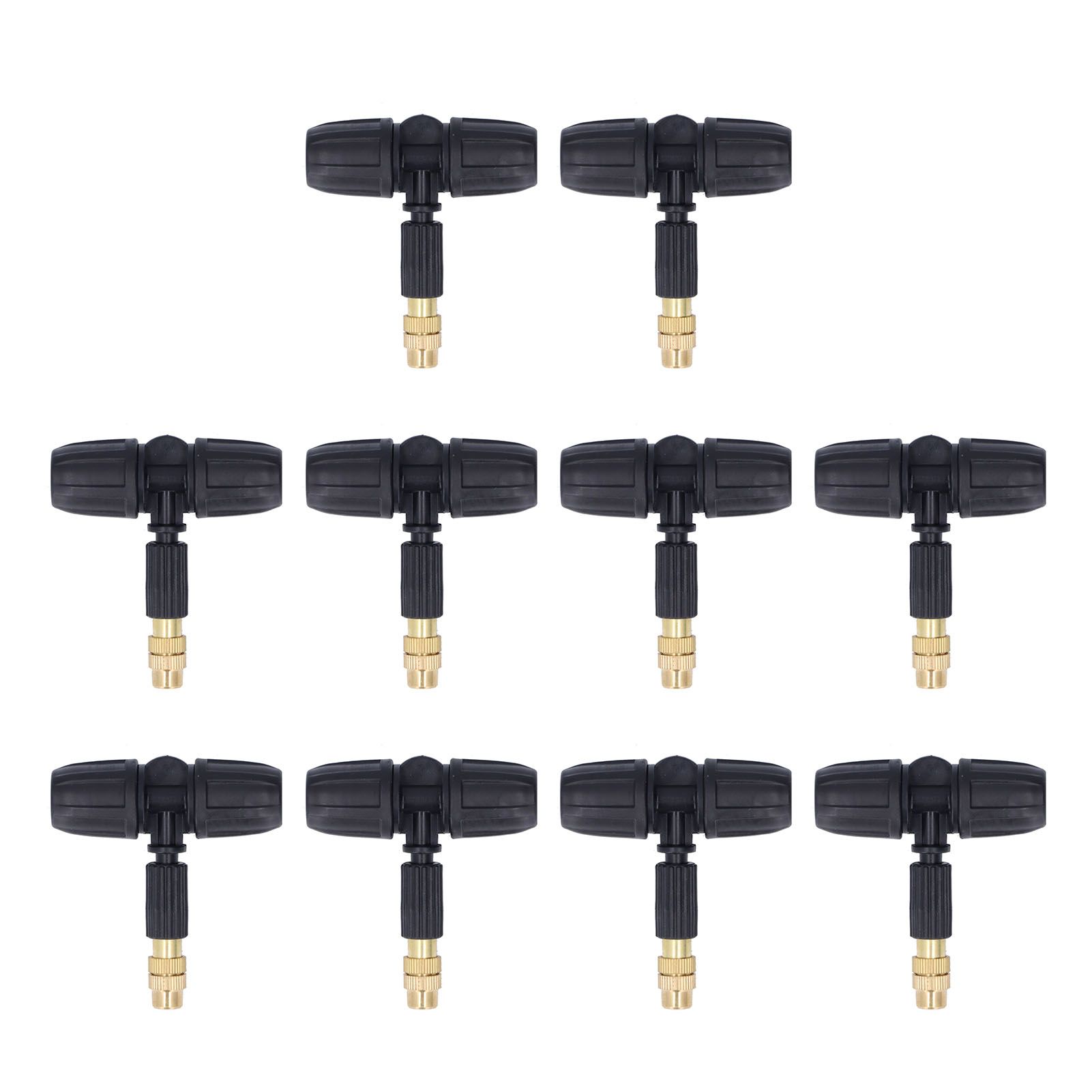 10Pcs Copper Atomizing Nozzles 8/11mm Adjustable Gardening Atomizing Nozzle with Tee Pipes for 8/11mm Capillary - Image 2