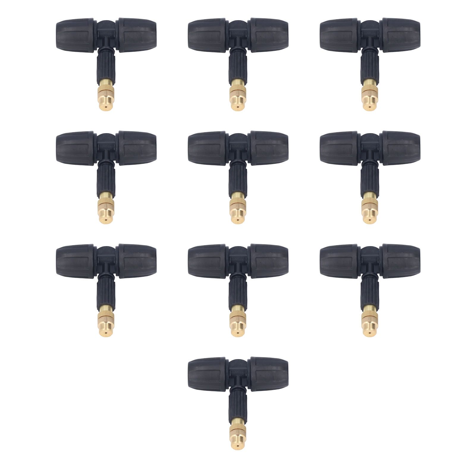 10Pcs Copper Atomizing Nozzles 8/11mm Adjustable Gardening Atomizing Nozzle with Tee Pipes for 8/11mm Capillary - Image 6