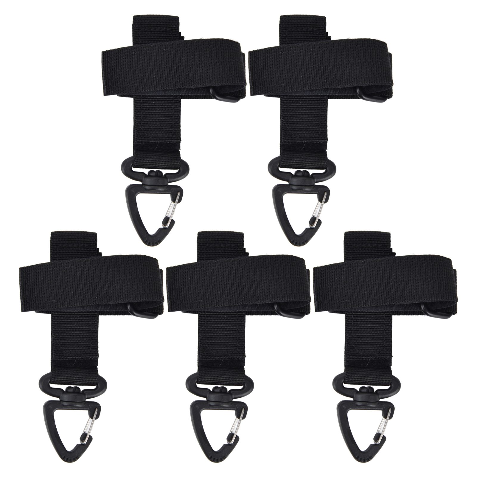 5pcs/set Multi Purpose Glove Hanging Buckle Adjustable Nylon Glove Hook Safety ClipBlack - Image 1