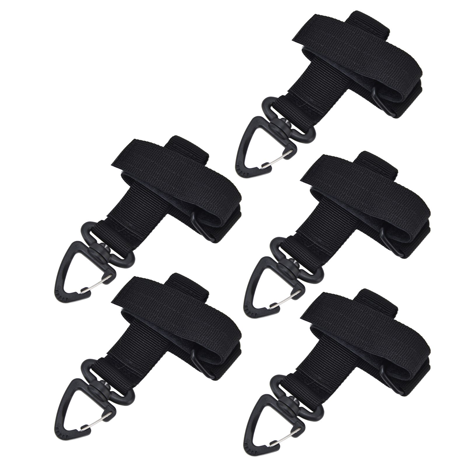 5pcs/set Multi Purpose Glove Hanging Buckle Adjustable Nylon Glove Hook Safety ClipBlack - Image 2