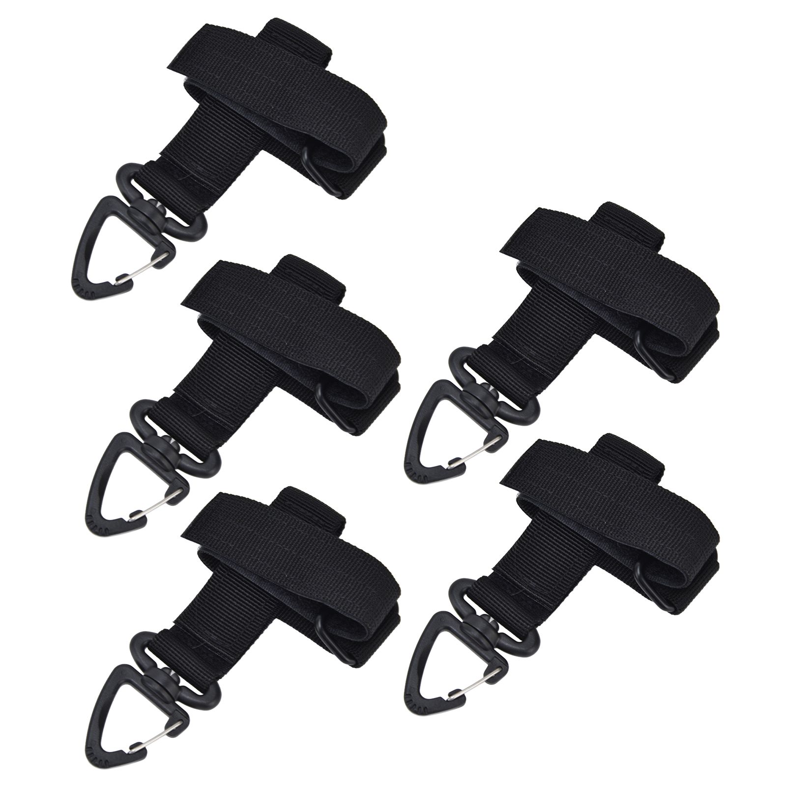 5pcs/set Multi Purpose Glove Hanging Buckle Adjustable Nylon Glove Hook Safety ClipBlack - Image 5