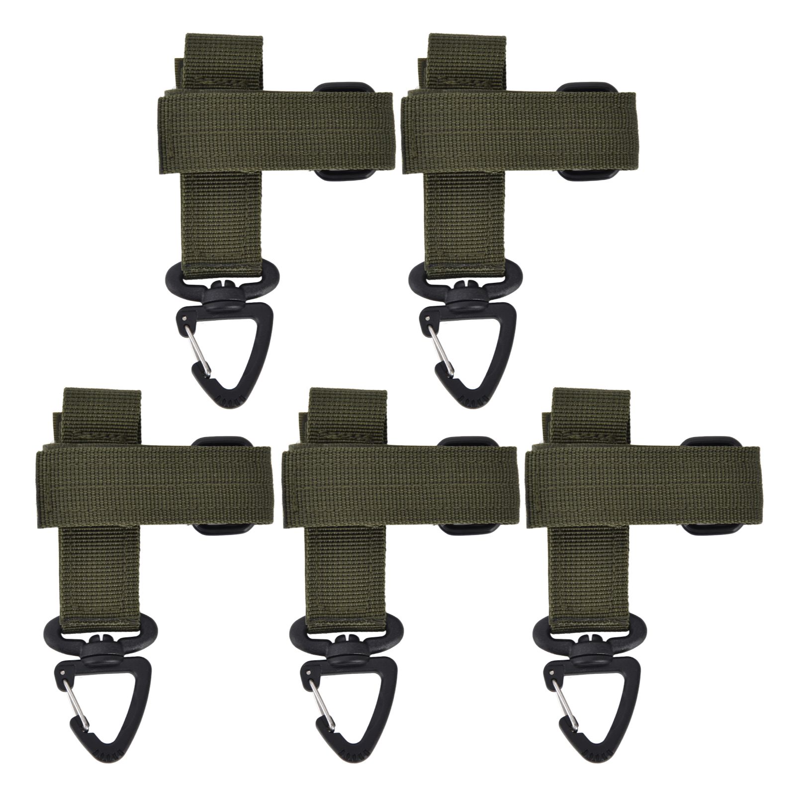 5pcs/set Multi Purpose Glove Hanging Buckle Adjustable Nylon Glove Hook Safety ClipMilitary Green - Image 1