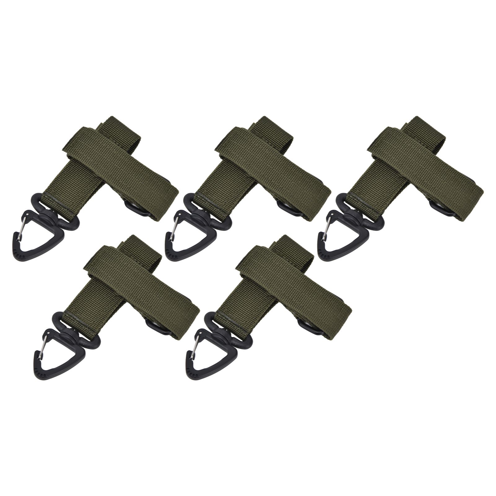 5pcs/set Multi Purpose Glove Hanging Buckle Adjustable Nylon Glove Hook Safety ClipMilitary Green - Image 2