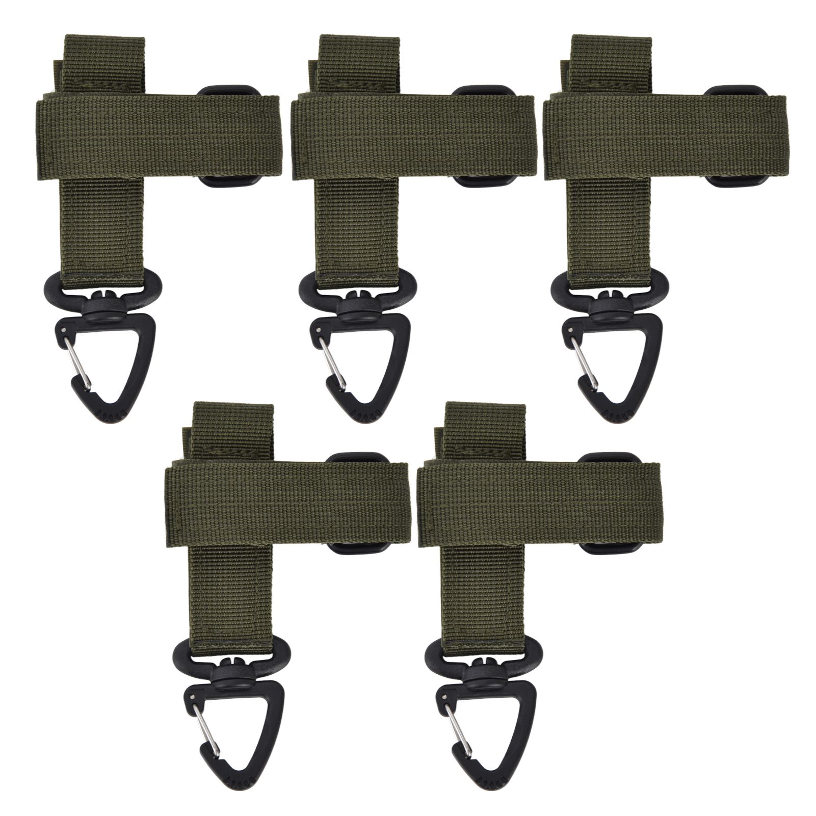 5pcs/set Multi Purpose Glove Hanging Buckle Adjustable Nylon Glove Hook Safety ClipMilitary Green - Image 3