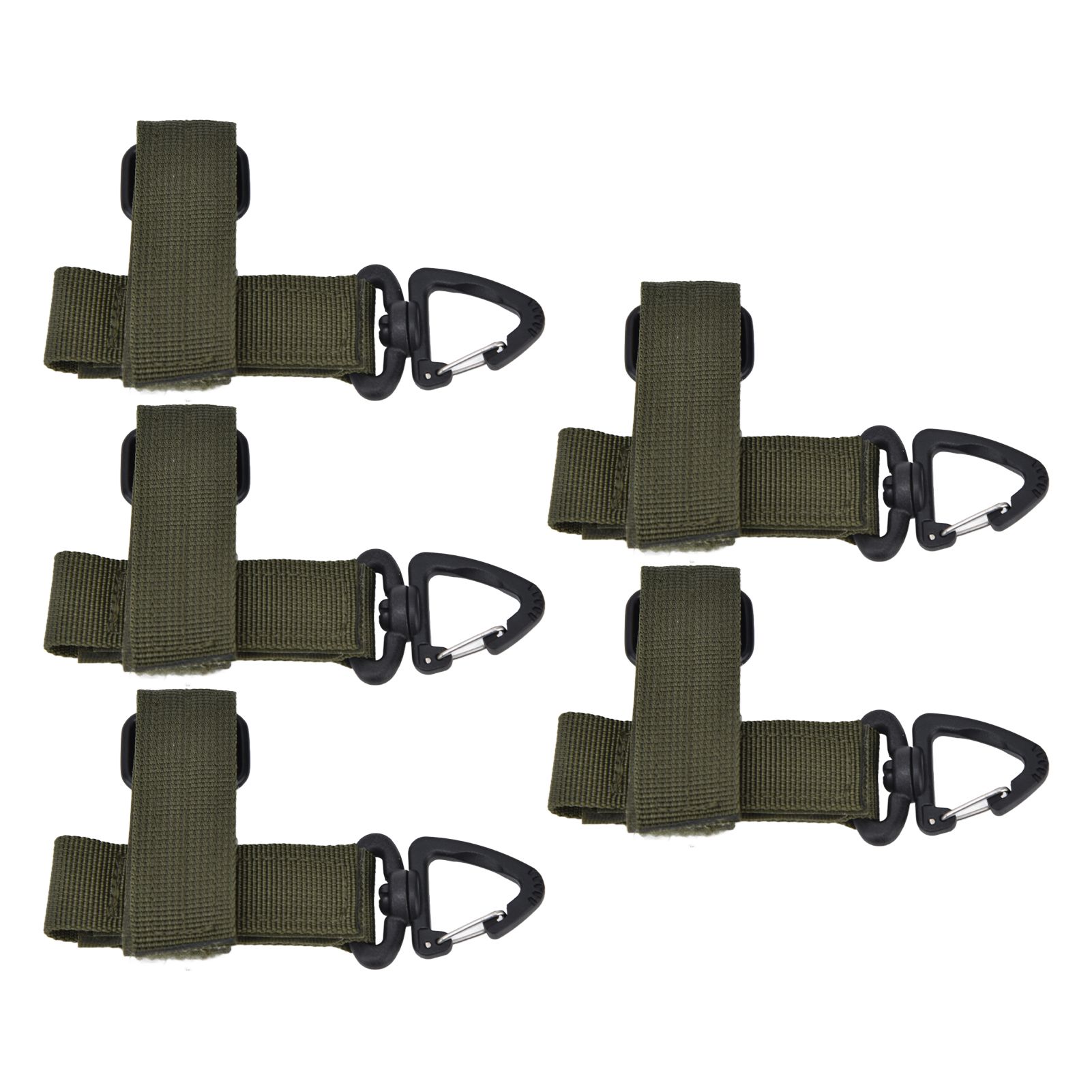 5pcs/set Multi Purpose Glove Hanging Buckle Adjustable Nylon Glove Hook Safety ClipMilitary Green - Image 4