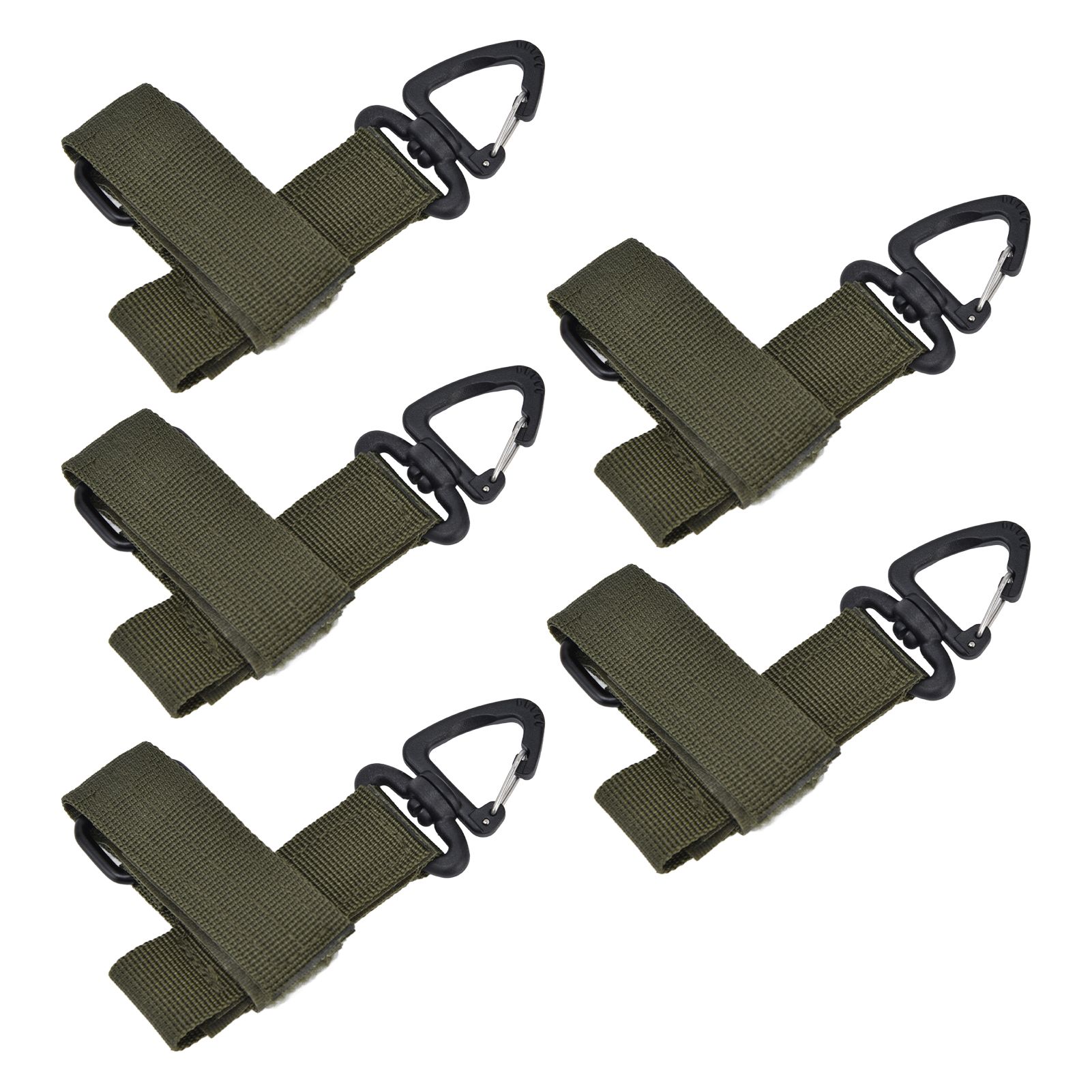 5pcs/set Multi Purpose Glove Hanging Buckle Adjustable Nylon Glove Hook Safety ClipMilitary Green - Image 6