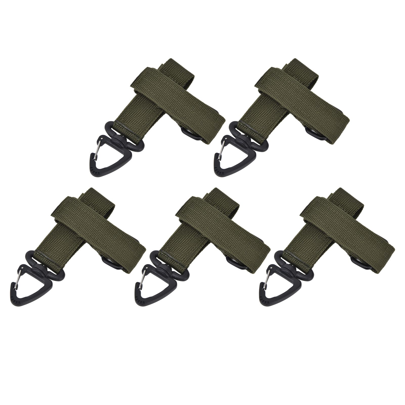 5pcs/set Multi Purpose Glove Hanging Buckle Adjustable Nylon Glove Hook Safety ClipMilitary Green - Image 7