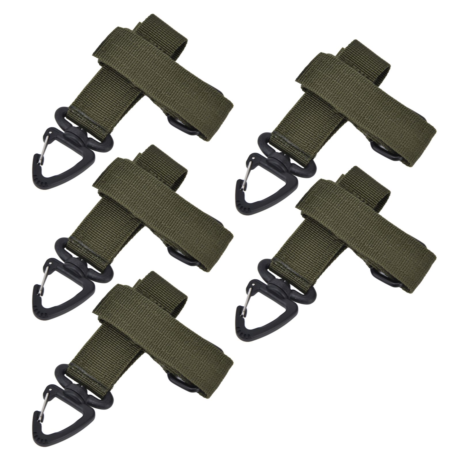 5pcs/set Multi Purpose Glove Hanging Buckle Adjustable Nylon Glove Hook Safety ClipMilitary Green - Image 8