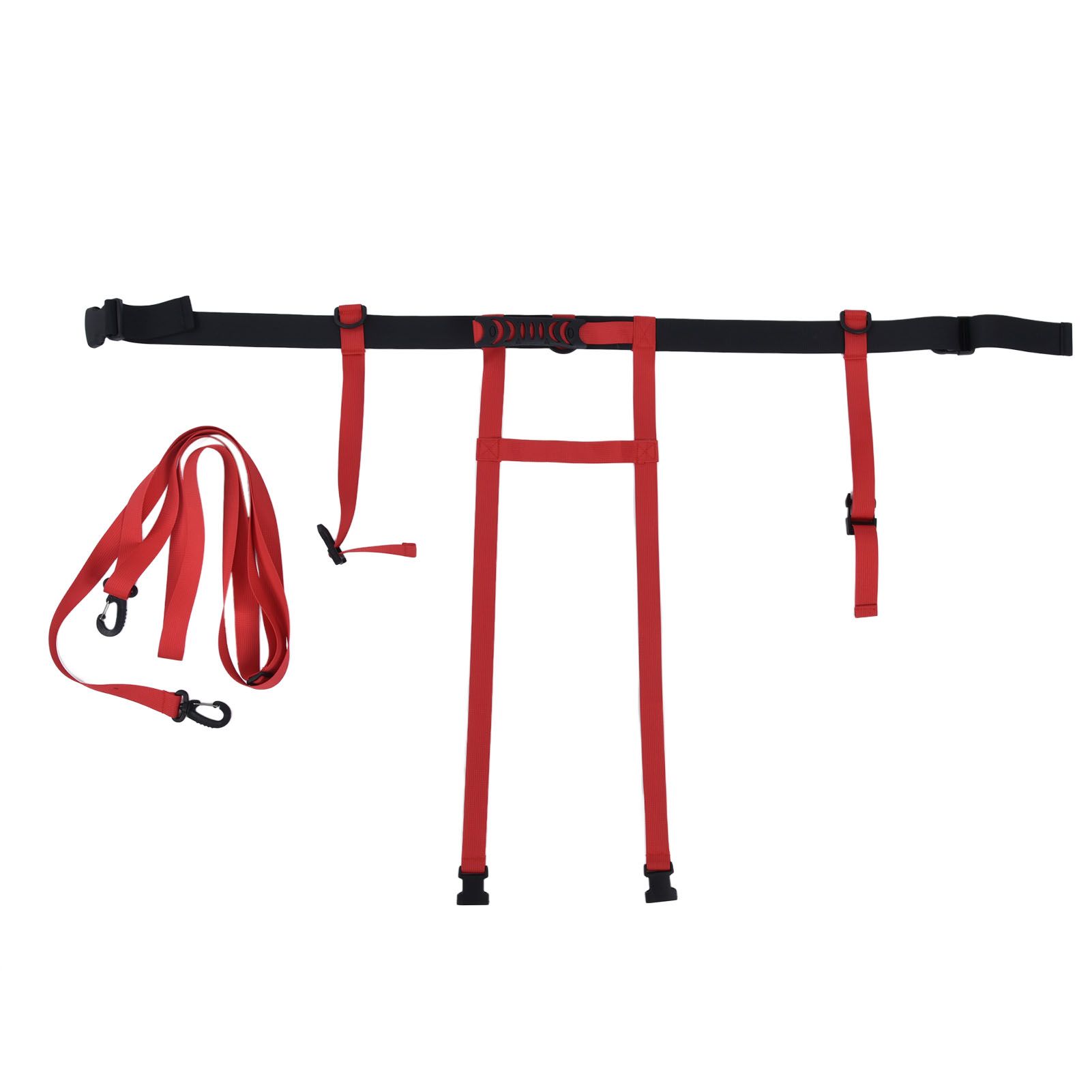 Children Ski Training Safety Ropes Adjustable Outdoor Skiing Harness Safety Shoulder StrapRed - Image 1