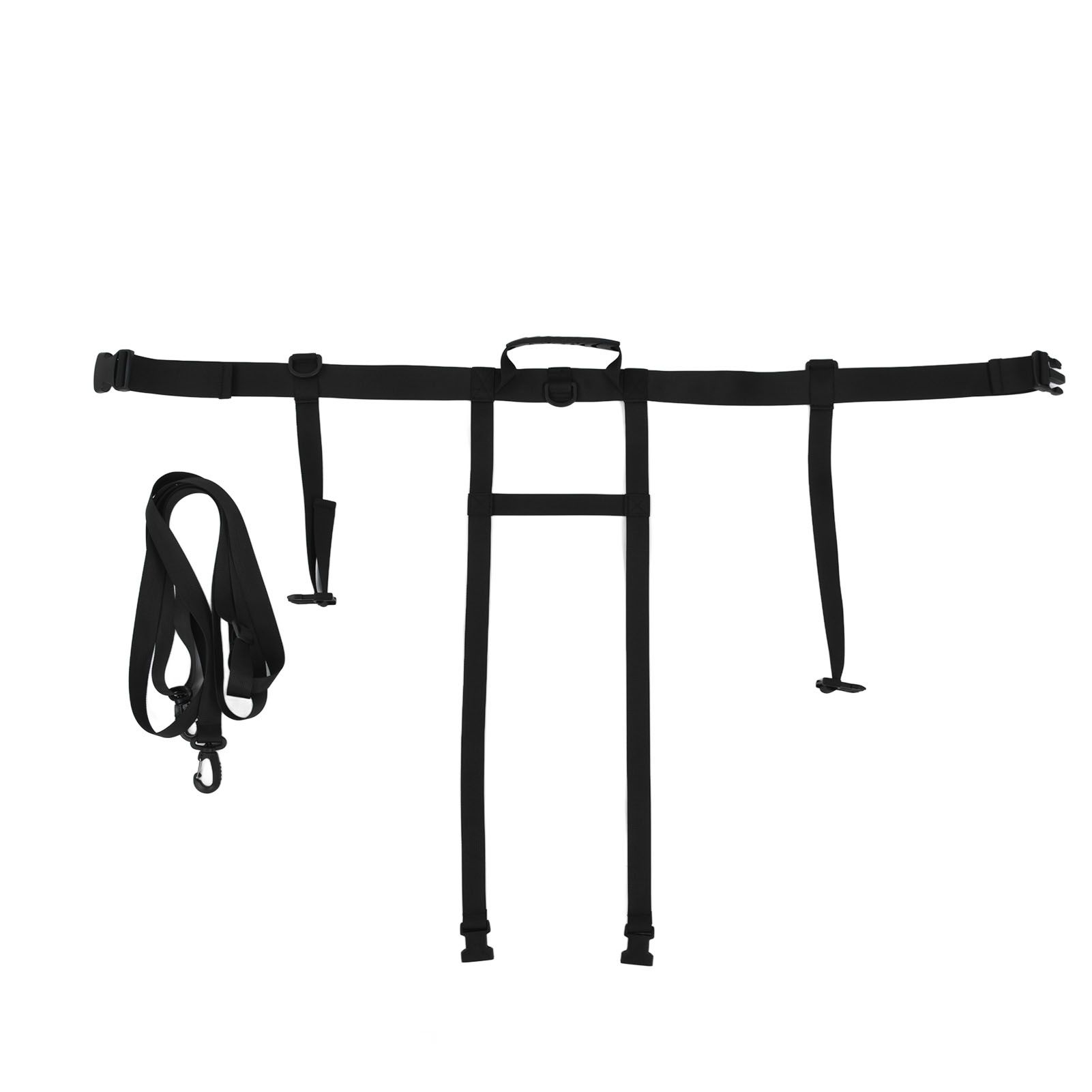 Children Ski Training Safety Ropes Adjustable Outdoor Skiing Harness Safety Shoulder StrapBlack - Image 1