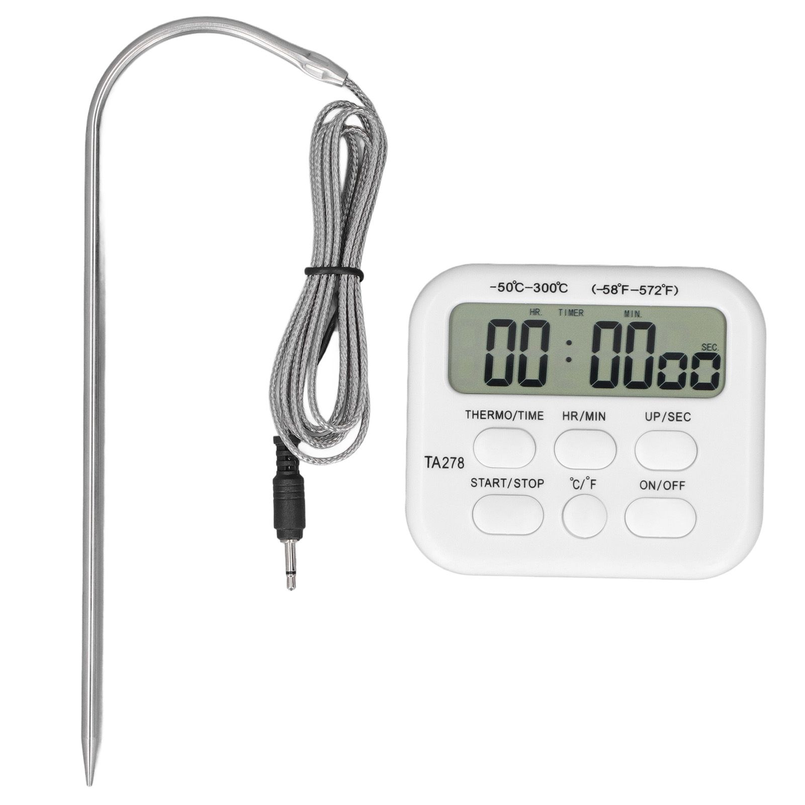 Digital Kitchen Thermometer High Sensitivity Multifunctional Thermometer with Probe Alarm Function for Grilling Baking - Image 1