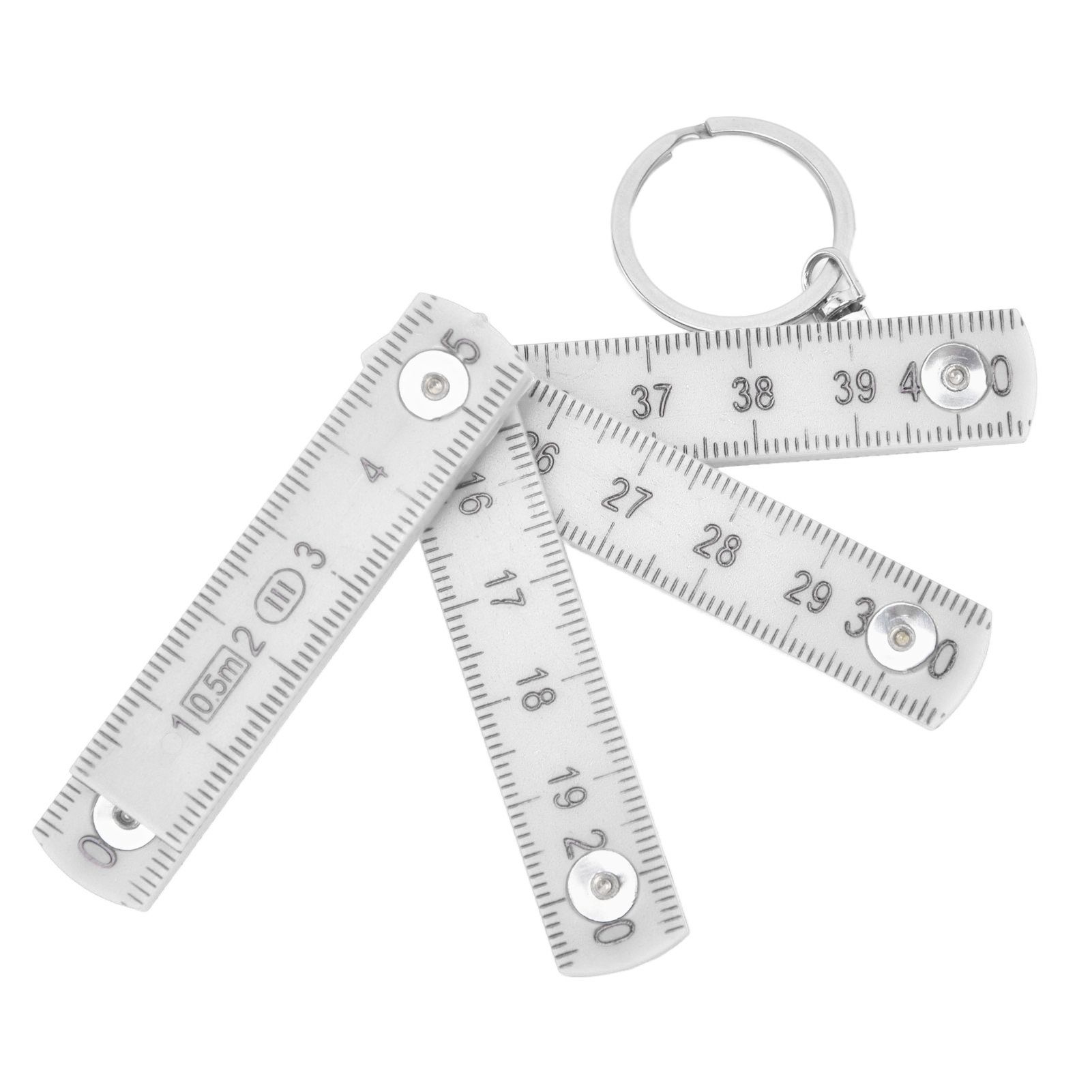 2Pcs ABS Folding Ruler Portable 0.5m Foldable Ruler with Key Ring for Carpentry Laying TilesWhite - Image 6