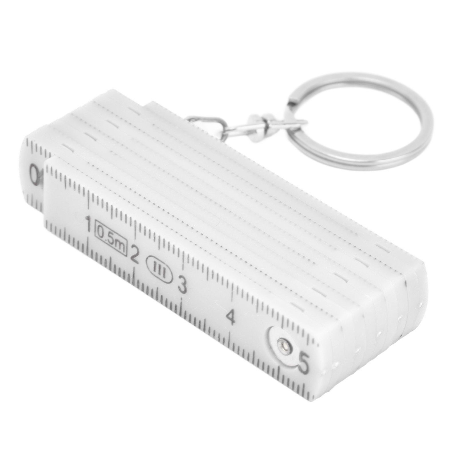 2Pcs ABS Folding Ruler Portable 0.5m Foldable Ruler with Key Ring for Carpentry Laying TilesWhite - Image 7