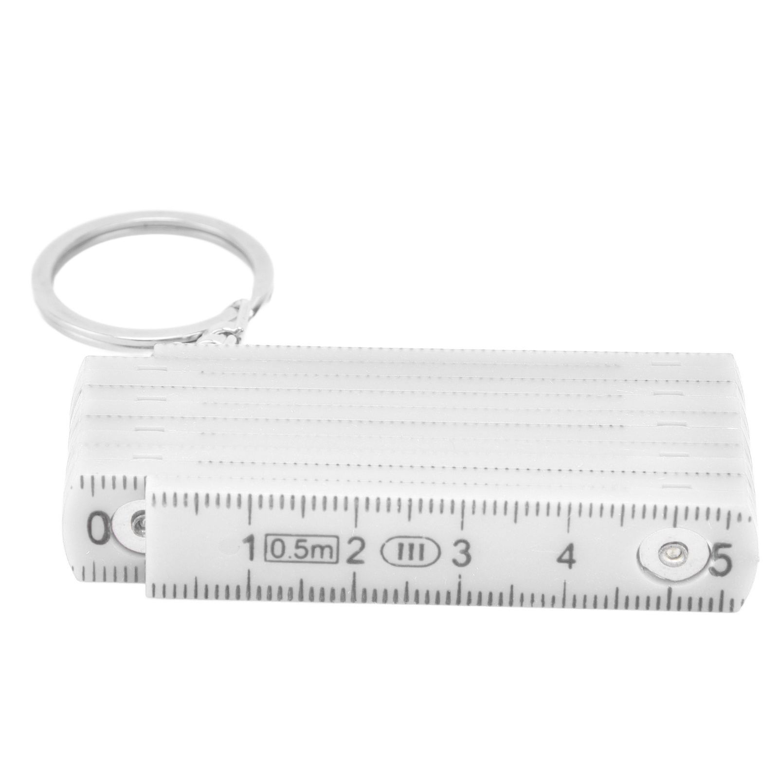 2Pcs ABS Folding Ruler Portable 0.5m Foldable Ruler with Key Ring for Carpentry Laying TilesWhite - Image 8