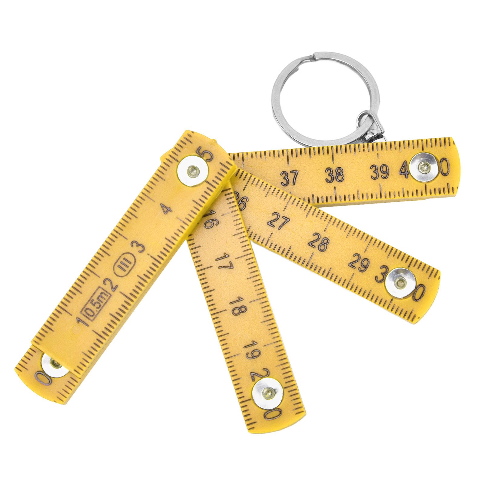 2Pcs ABS Folding Ruler Portable 0.5m Foldable Ruler with Key Ring for Carpentry Laying TilesYellow - Image 6