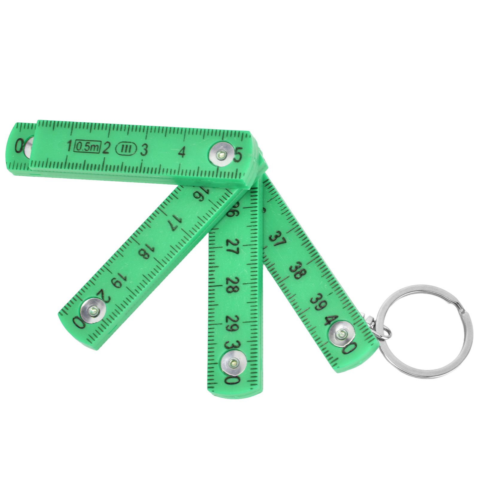 2Pcs ABS Folding Ruler Portable 0.5m Foldable Ruler with Key Ring for Carpentry Laying TilesGreen - Image 4
