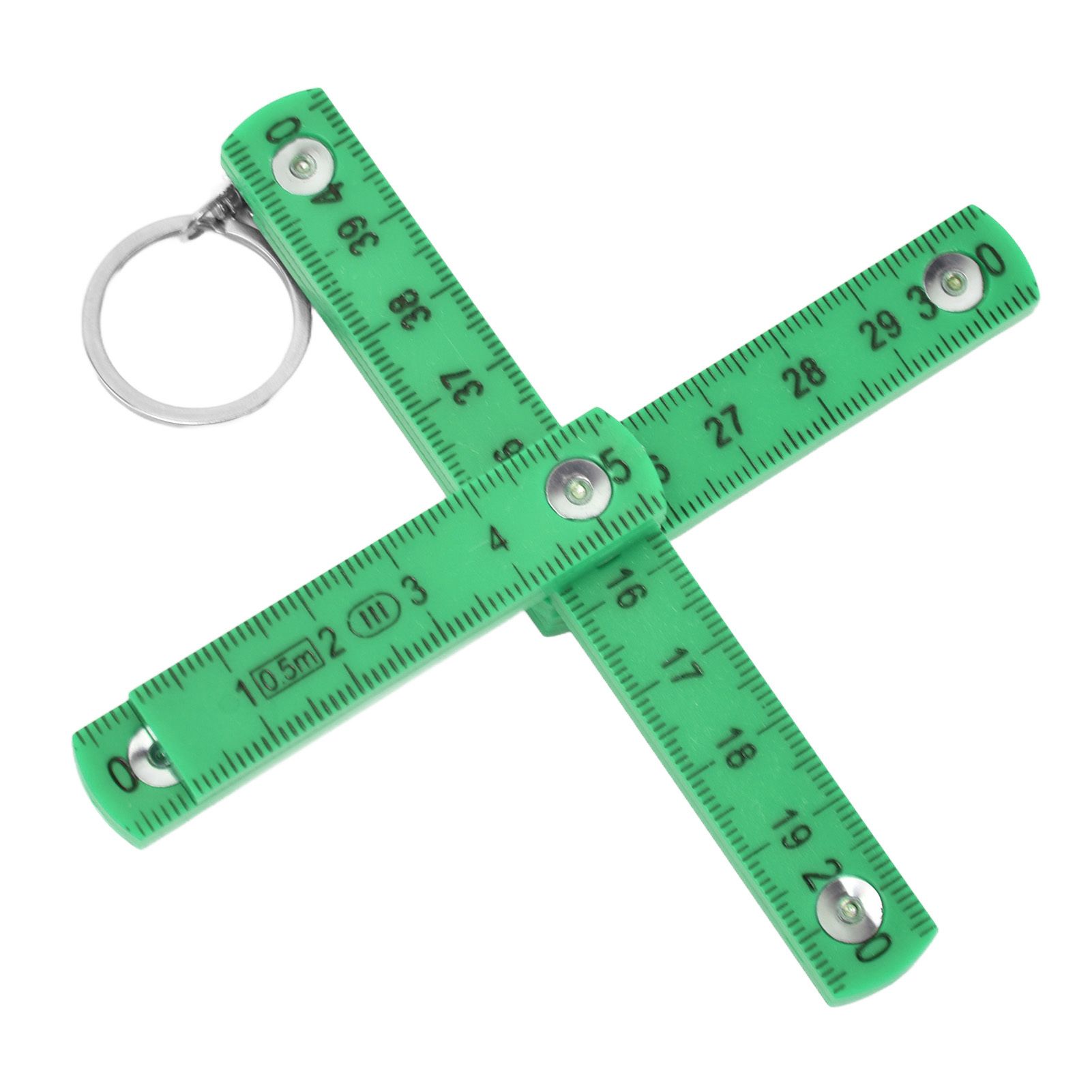 2Pcs ABS Folding Ruler Portable 0.5m Foldable Ruler with Key Ring for Carpentry Laying TilesGreen - Image 5