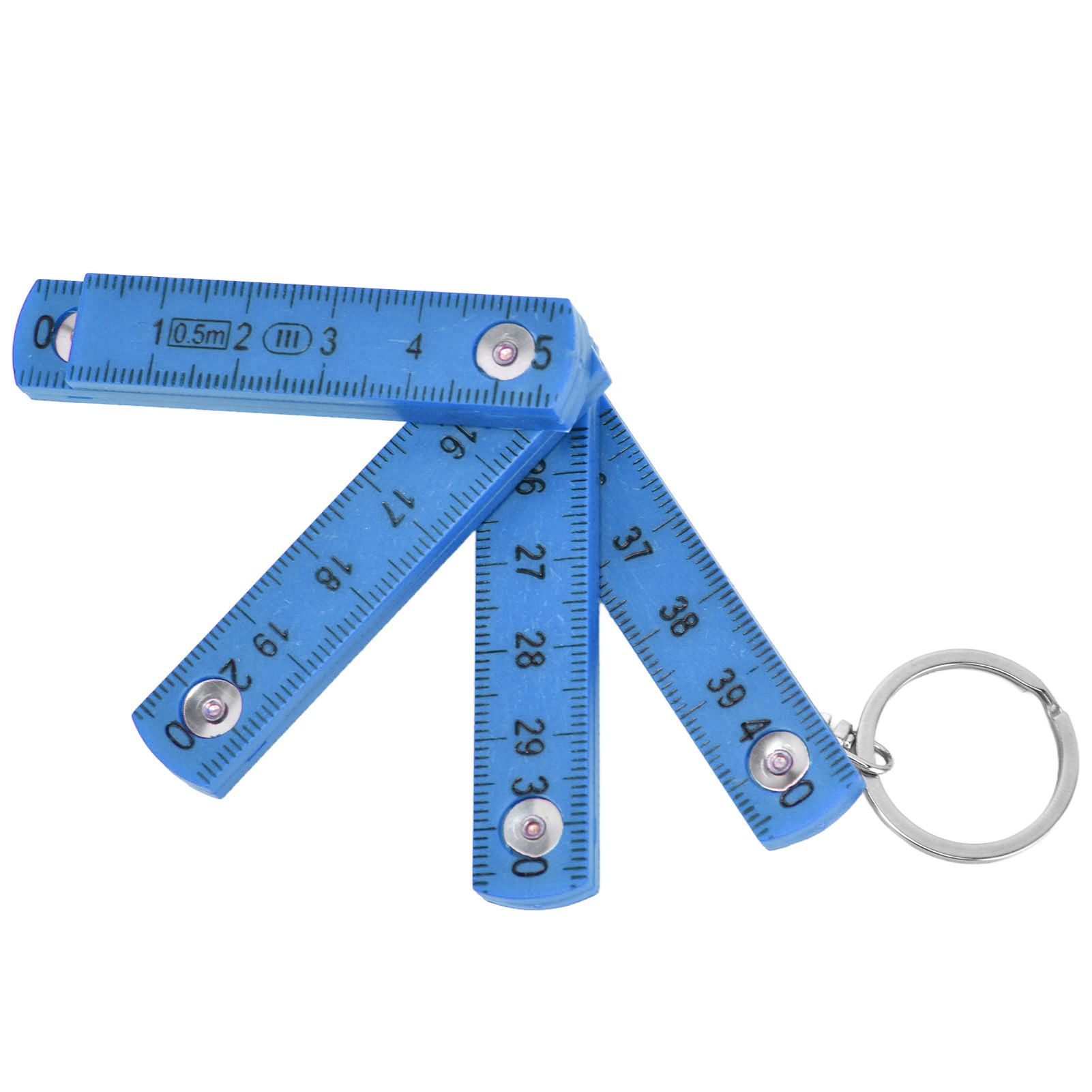 2Pcs ABS Folding Ruler Portable 0.5m Foldable Ruler with Key Ring for Carpentry Laying TilesBlue - Image 4
