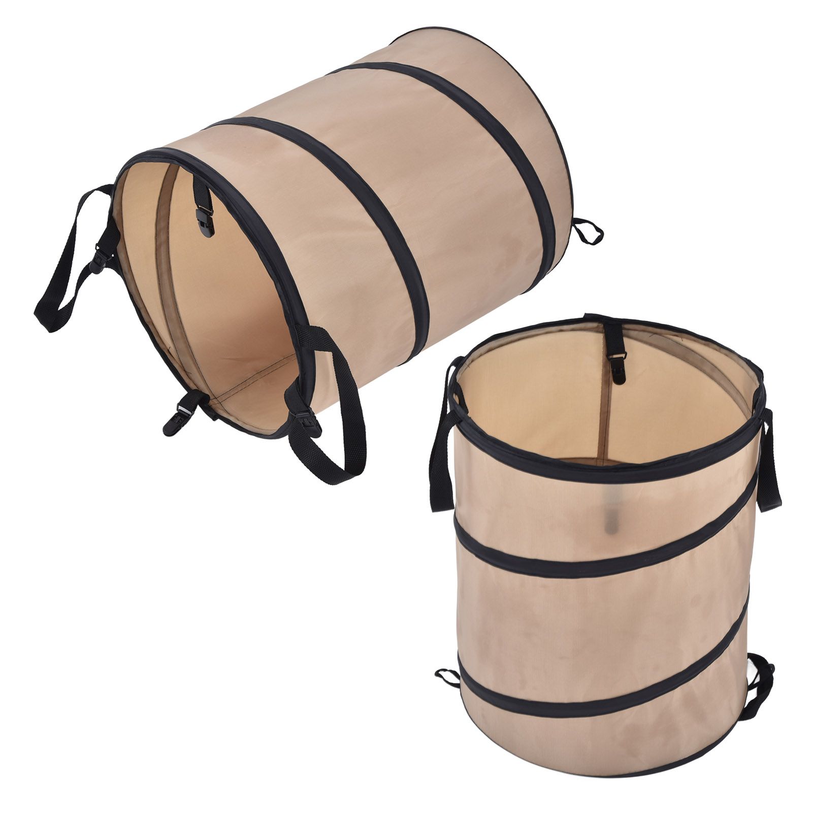 37.8L Collapsible Leaf Trash Can Reinforced Steel Spring Oxford Cloth Collapsible Container Small Size - Image 8