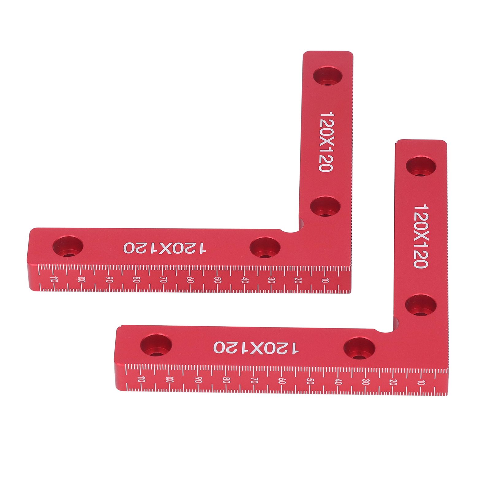 2pcs Right Angle Clamps Aluminum Alloy Material Anodized Clear Scale Red 90 Degree Positioning Tool for Ensuring Balance - Image 2
