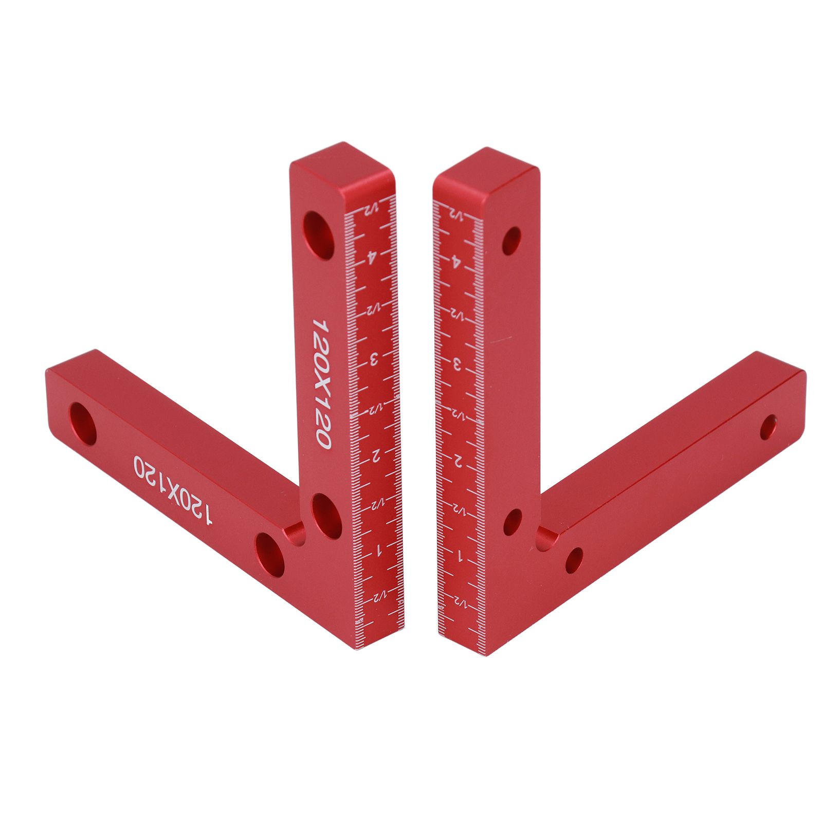 2pcs Right Angle Clamps Aluminum Alloy Material Anodized Clear Scale Red 90 Degree Positioning Tool for Ensuring Balance - Image 3