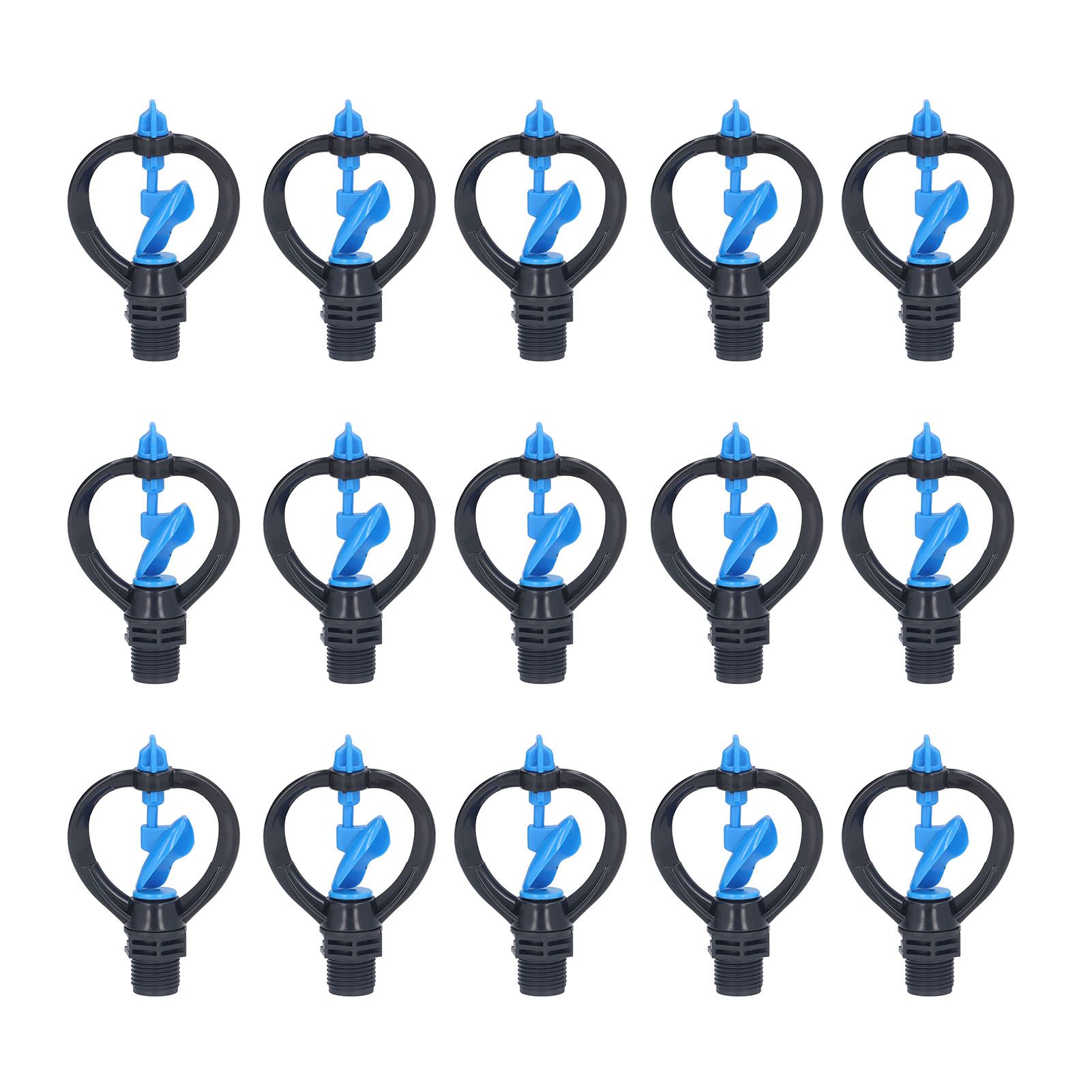 15Pcs Lawn Sprinkler Nozzle G1/2 External Thread 360° Automatic Rotation Mid Range for Lawn Garden Watering IrrigationImpeller Nozzle - Image 1
