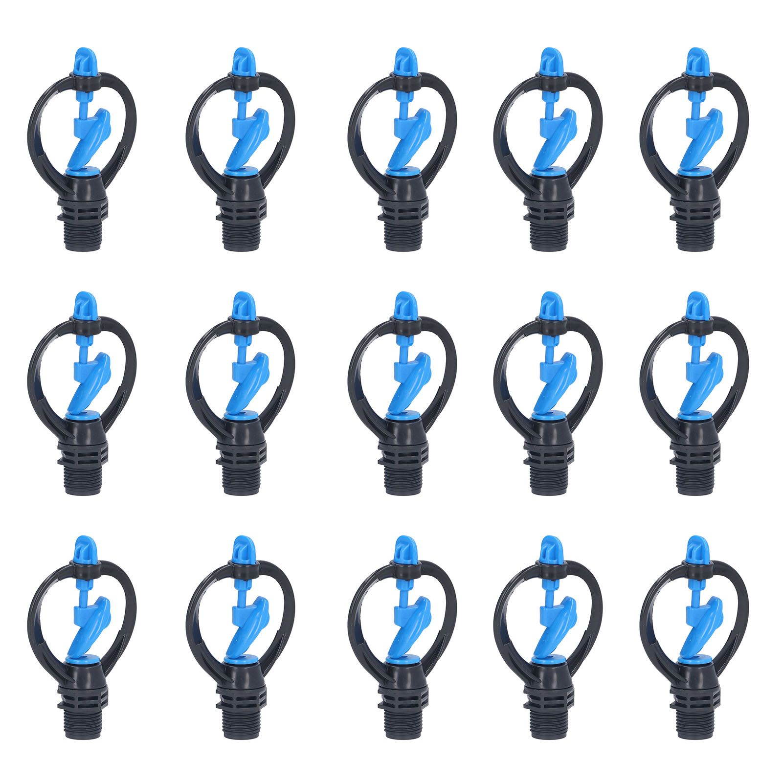 15Pcs Lawn Sprinkler Nozzle G1/2 External Thread 360° Automatic Rotation Mid Range for Lawn Garden Watering IrrigationImpeller Nozzle - Image 2