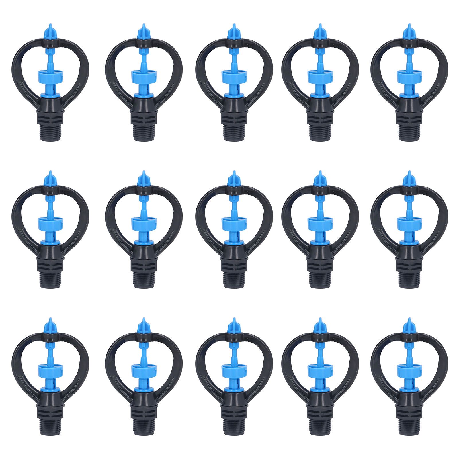 15Pcs Lawn Sprinkler Nozzle G1/2 External Thread 360° Automatic Rotation Mid Range for Lawn Garden Watering IrrigationRound Nozzle - Image 1