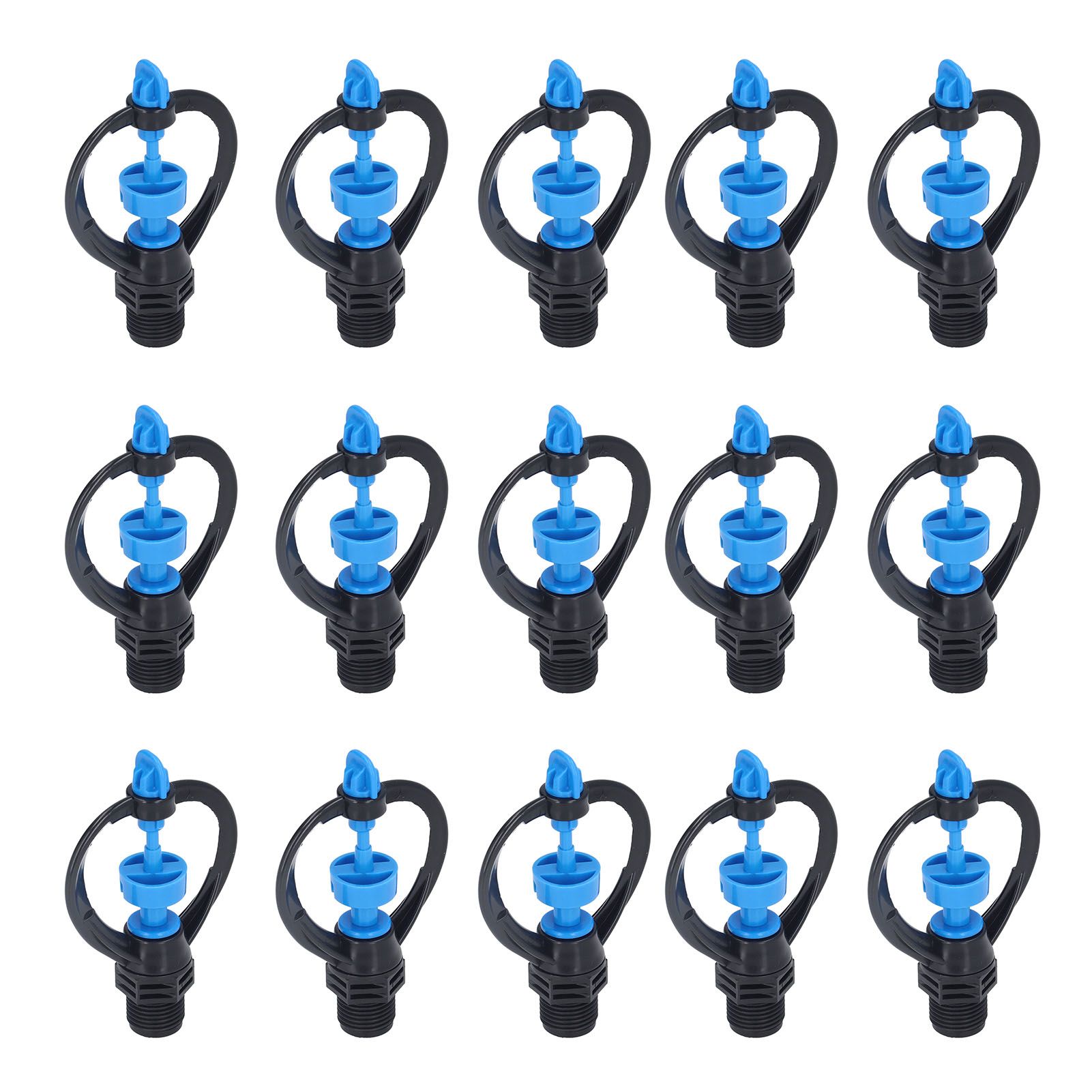 15Pcs Lawn Sprinkler Nozzle G1/2 External Thread 360° Automatic Rotation Mid Range for Lawn Garden Watering IrrigationRound Nozzle - Image 2