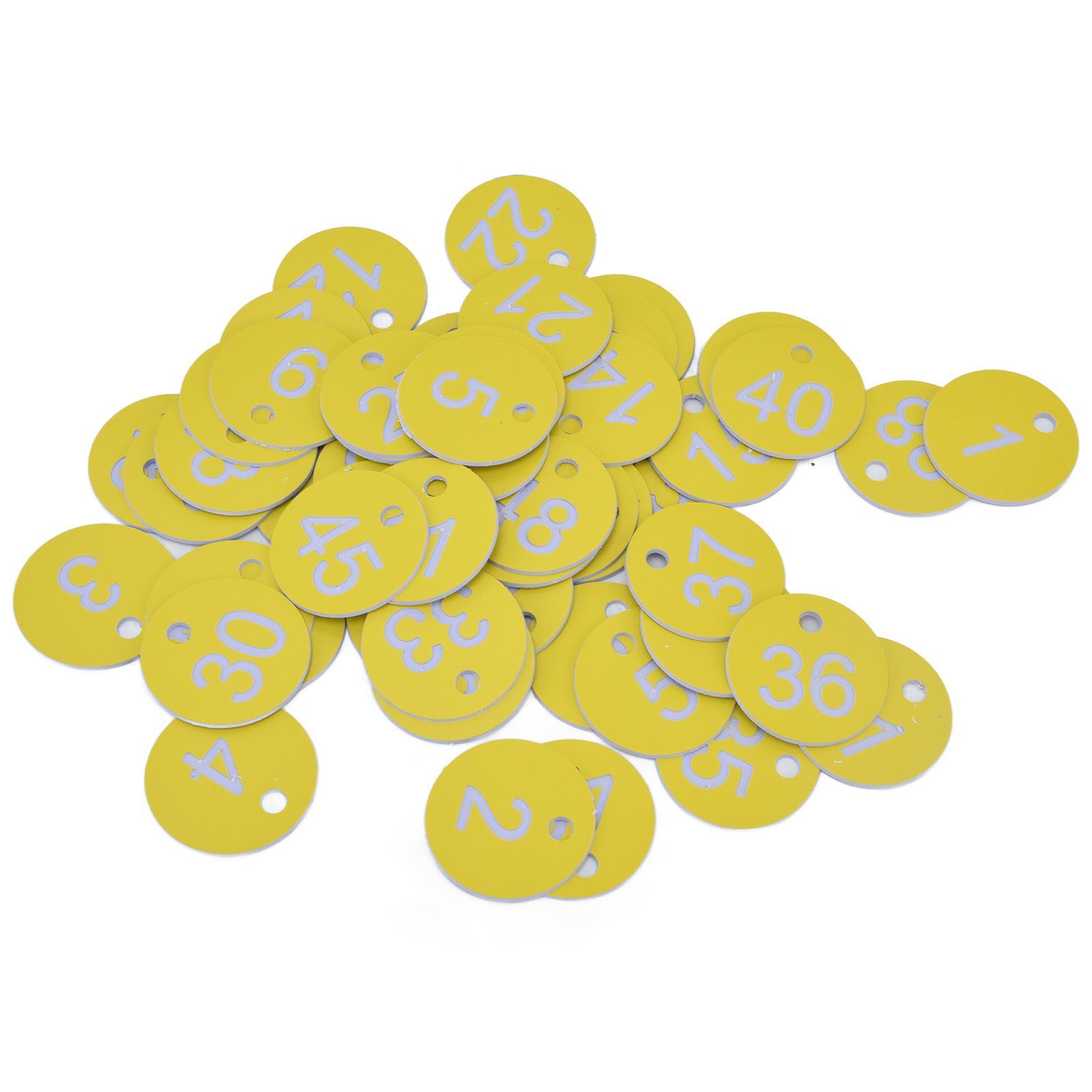 50Pcs Beehive Tag ABS Round Numbered Sign Labels with Hole Livestock Beekeeping SuppliesLight Yellow 1-50 - Image 1
