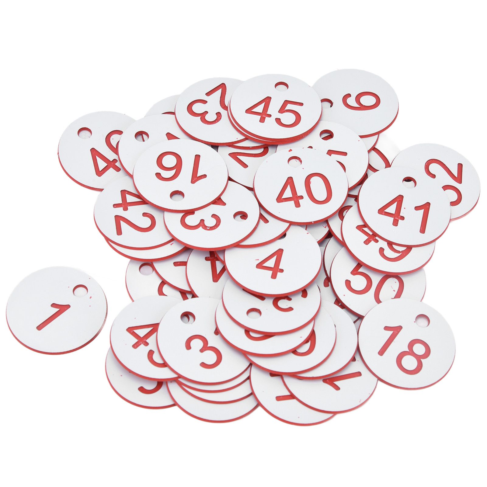 50Pcs Beehive Tag ABS Round Numbered Sign Labels with Hole Livestock Beekeeping SuppliesWhite 1-50 - Image 1