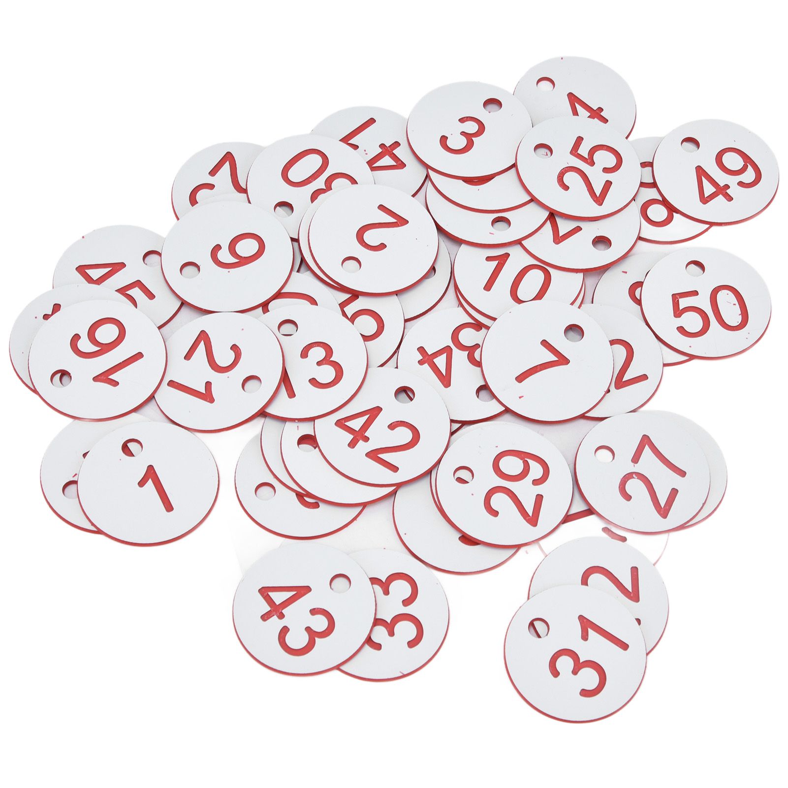 50Pcs Beehive Tag ABS Round Numbered Sign Labels with Hole Livestock Beekeeping SuppliesWhite 1-50 - Image 2