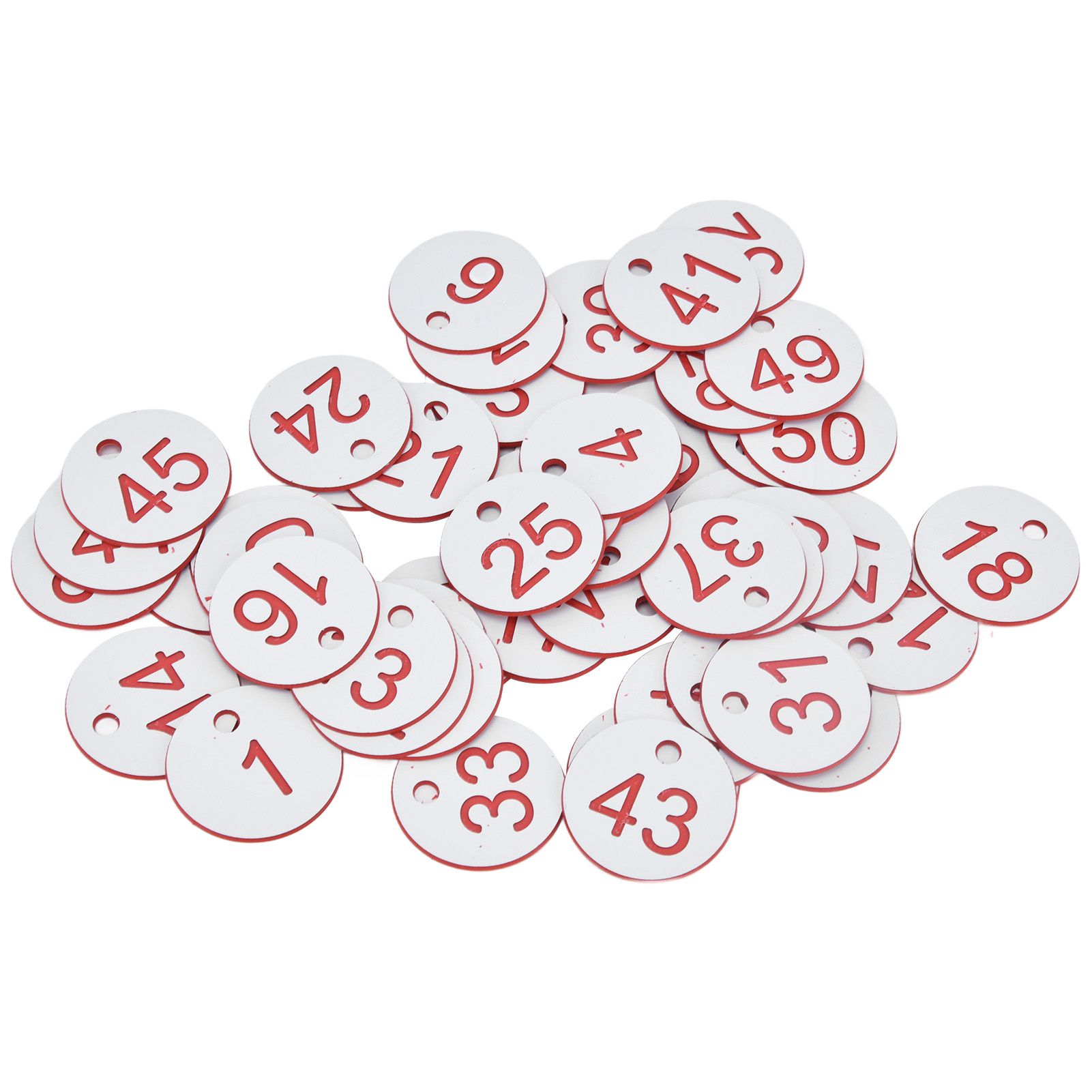 50Pcs Beehive Tag ABS Round Numbered Sign Labels with Hole Livestock Beekeeping SuppliesWhite 1-50 - Image 3