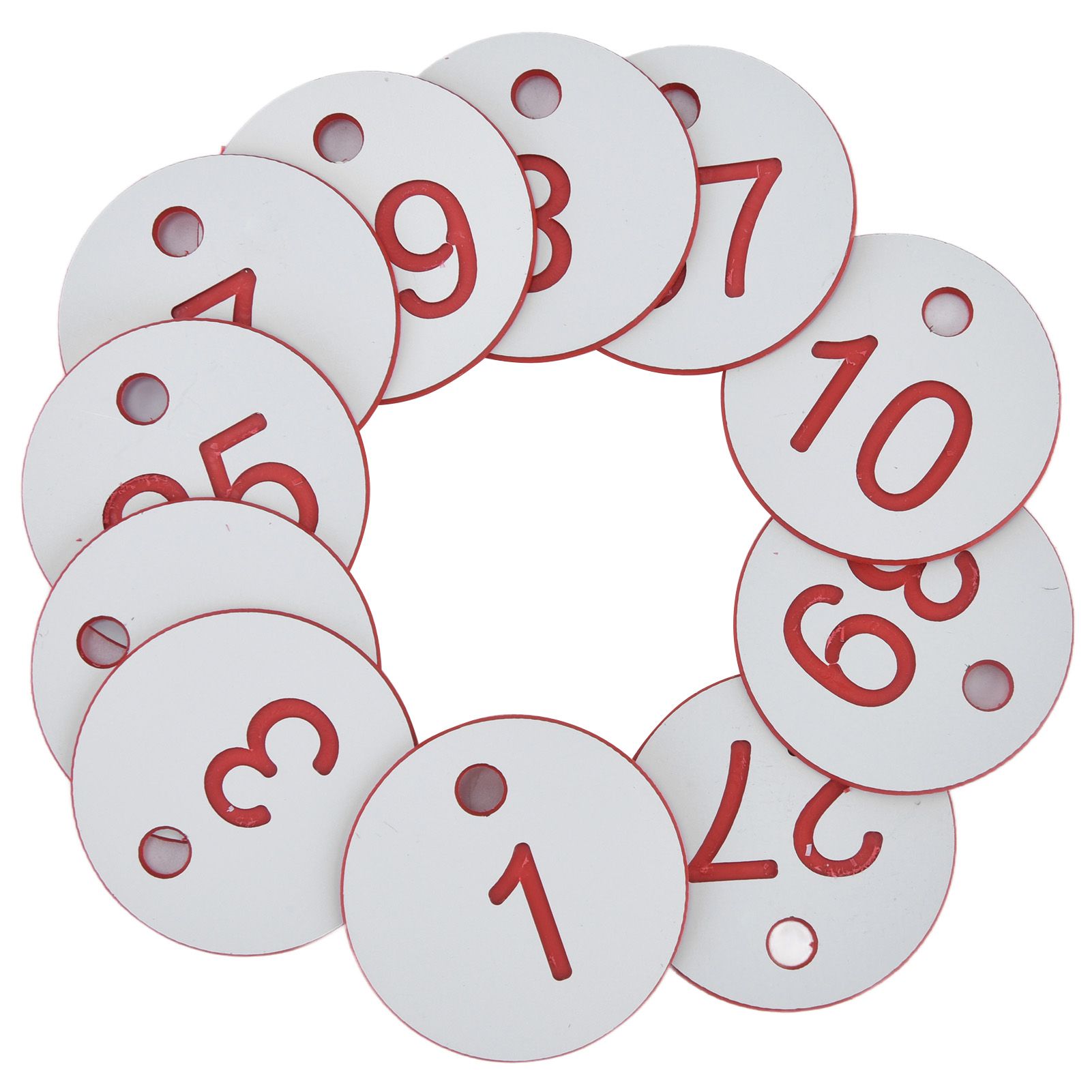 50Pcs Beehive Tag ABS Round Numbered Sign Labels with Hole Livestock Beekeeping SuppliesWhite 1-50 - Image 4