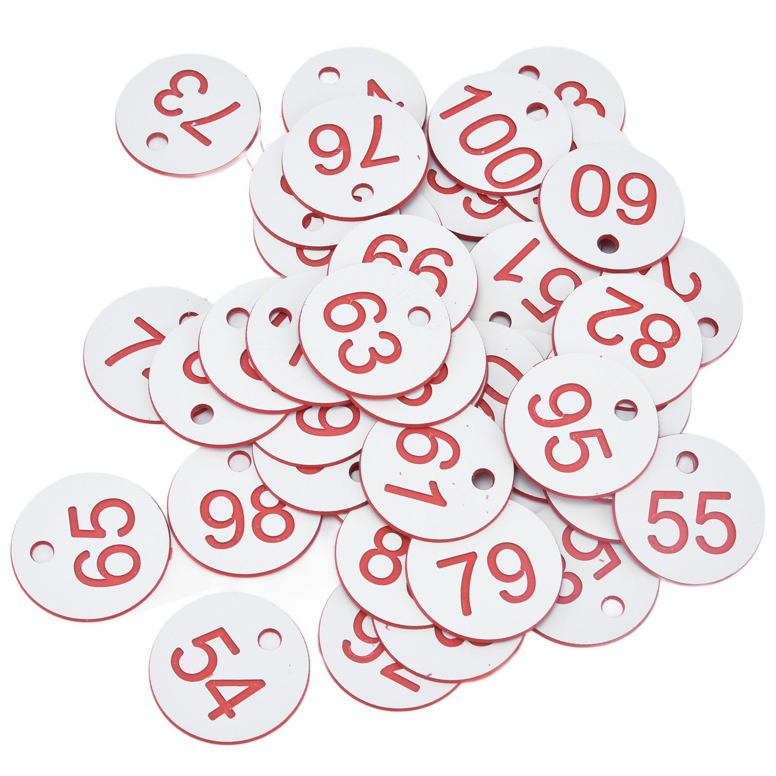 50Pcs Beehive Tag ABS Round Numbered Sign Labels with Hole Livestock Beekeeping SuppliesWhite 51-100 - Image 1