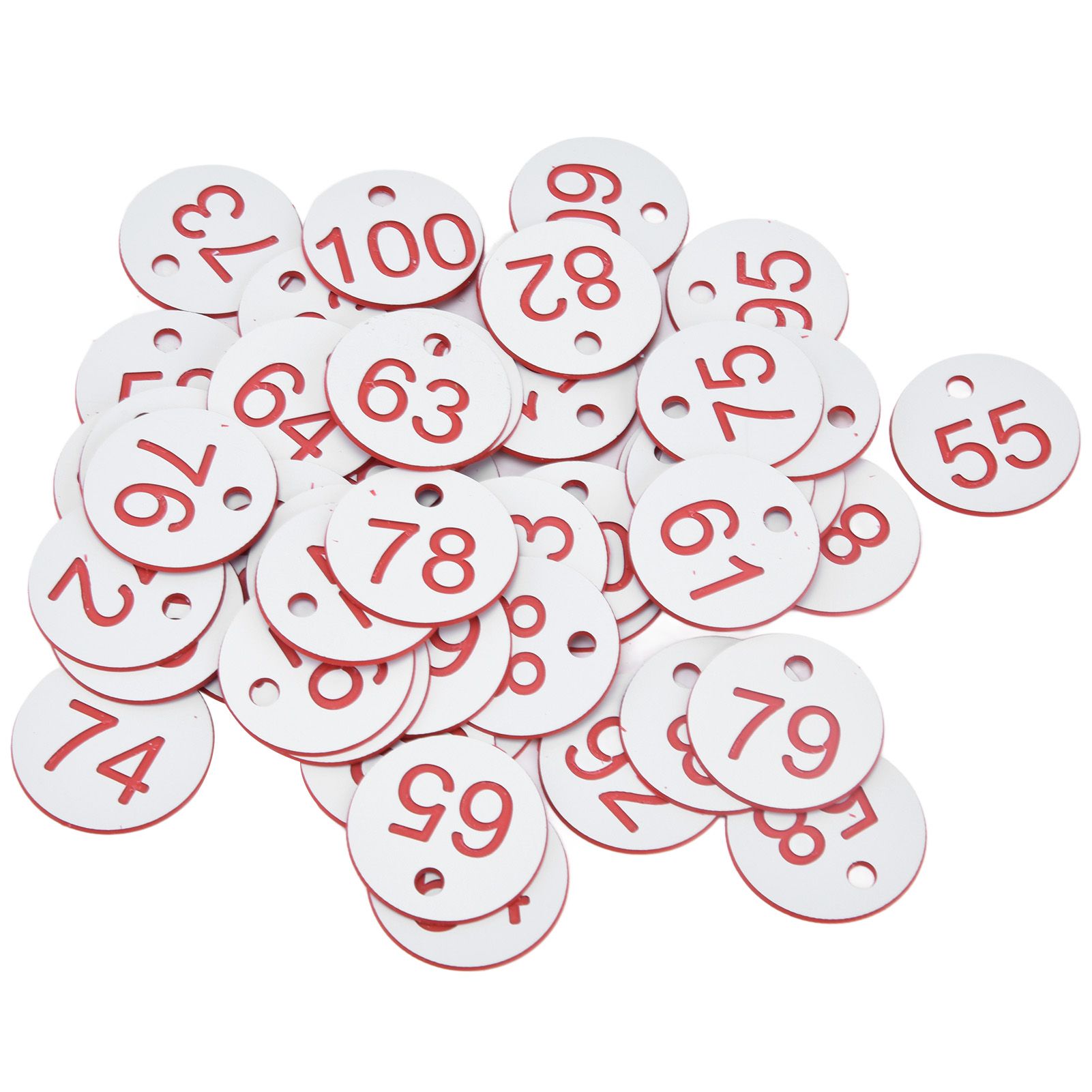 50Pcs Beehive Tag ABS Round Numbered Sign Labels with Hole Livestock Beekeeping SuppliesWhite 51-100 - Image 2